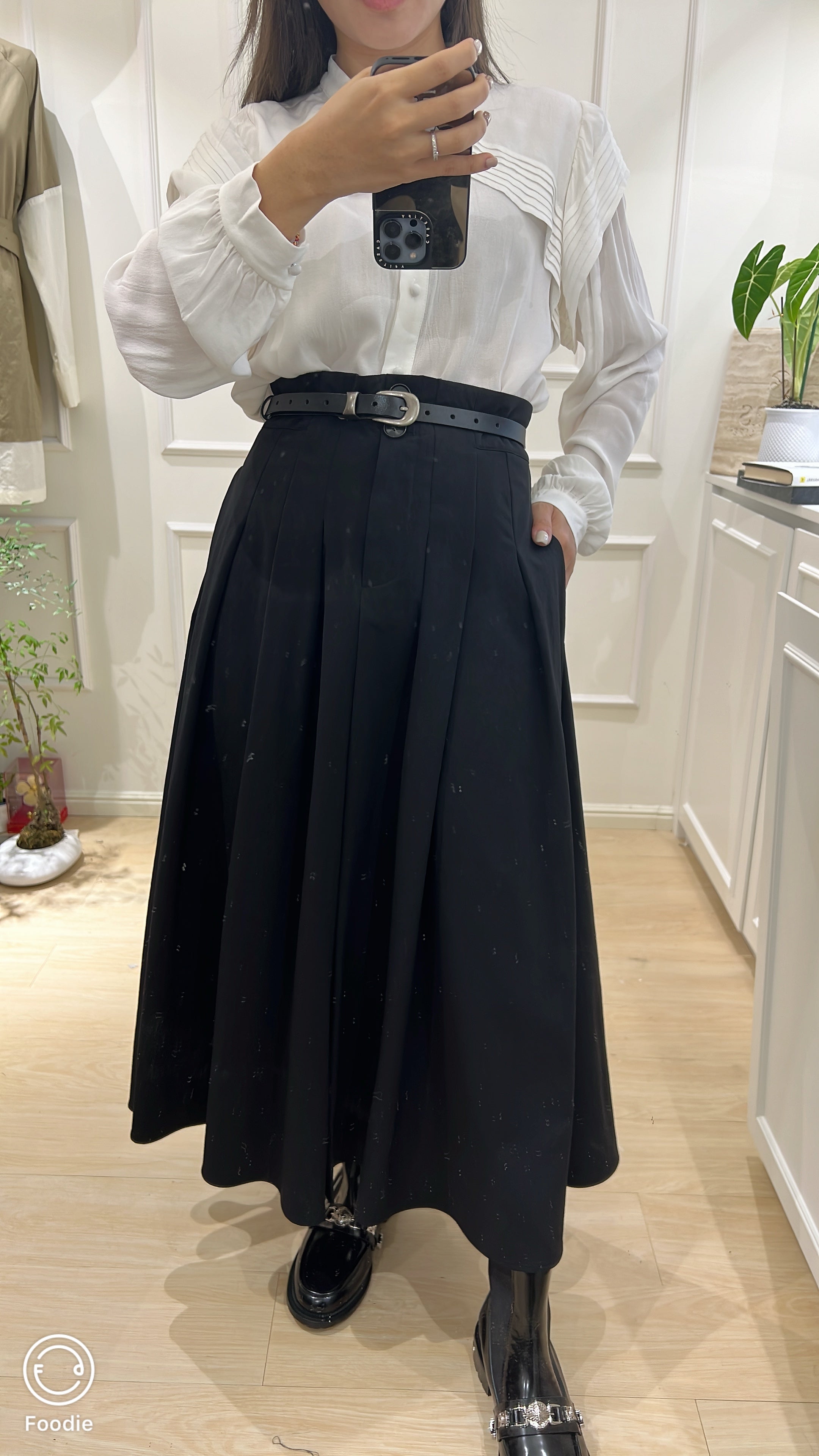 Draped Pleated Maxi Skirt [SK0044]