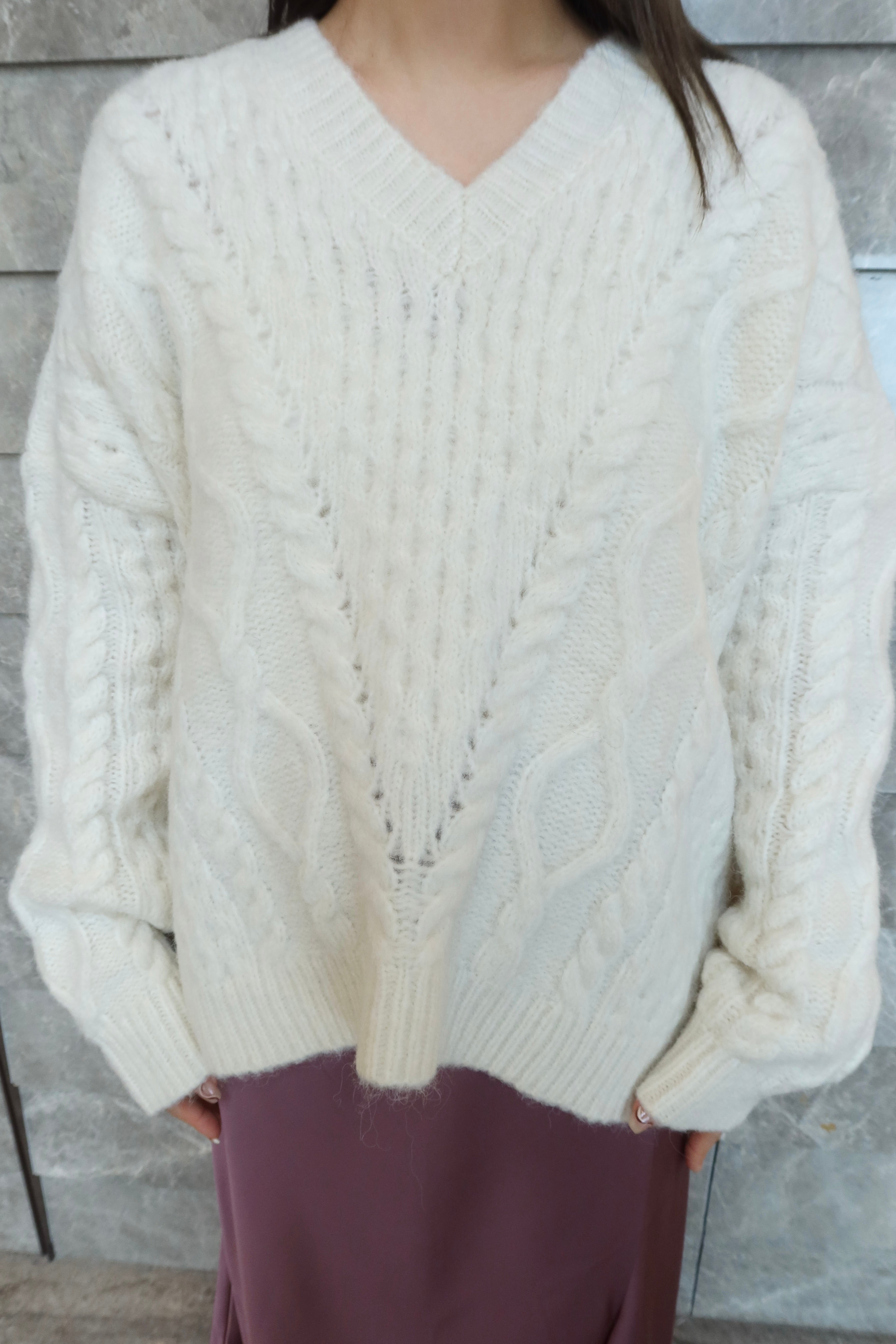 Cozy Oversized Twirl Sweater (60%wool)[T0165]