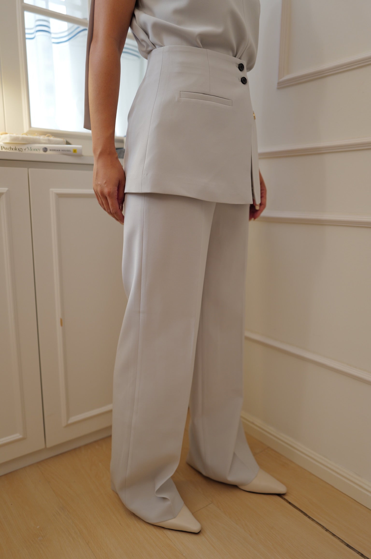 【LE ZANS BRAND COLLECTION】High-Waisted Layered Tailored Trousers [PT0093]