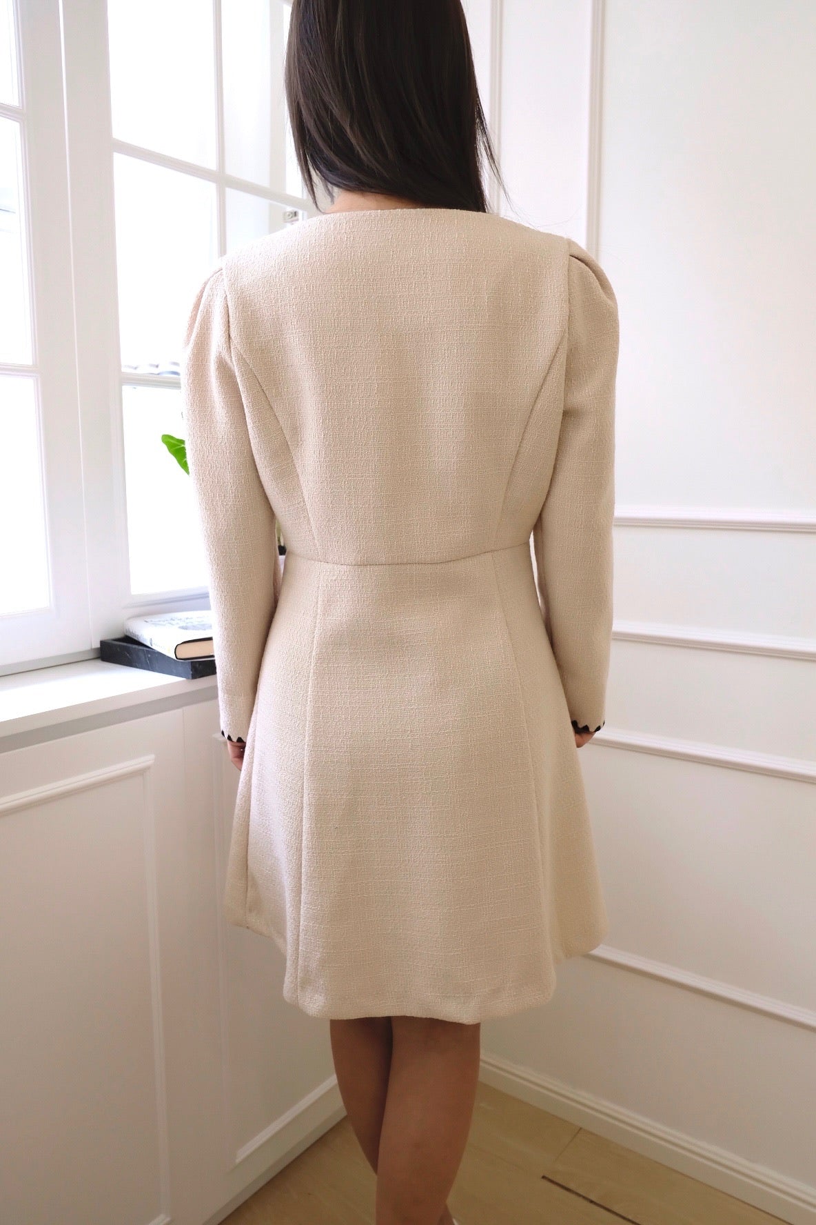 Color Block Button Front Dress [OPS0095]