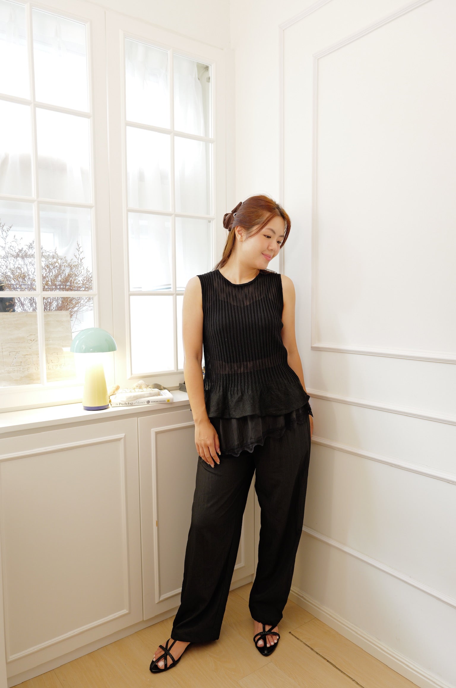 【LE ZANS BRAND COLLECTION】Ballet-Inspired Ruffle Lace Trim Pants [PT0094]