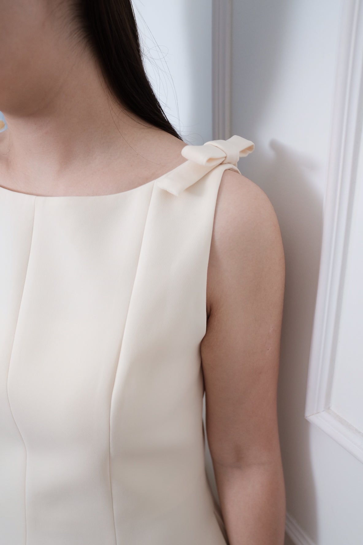 【LE ZANS BRAND COLLECTION】Elegant French Style Bowknot Sleeveless Dress [OPS0182]