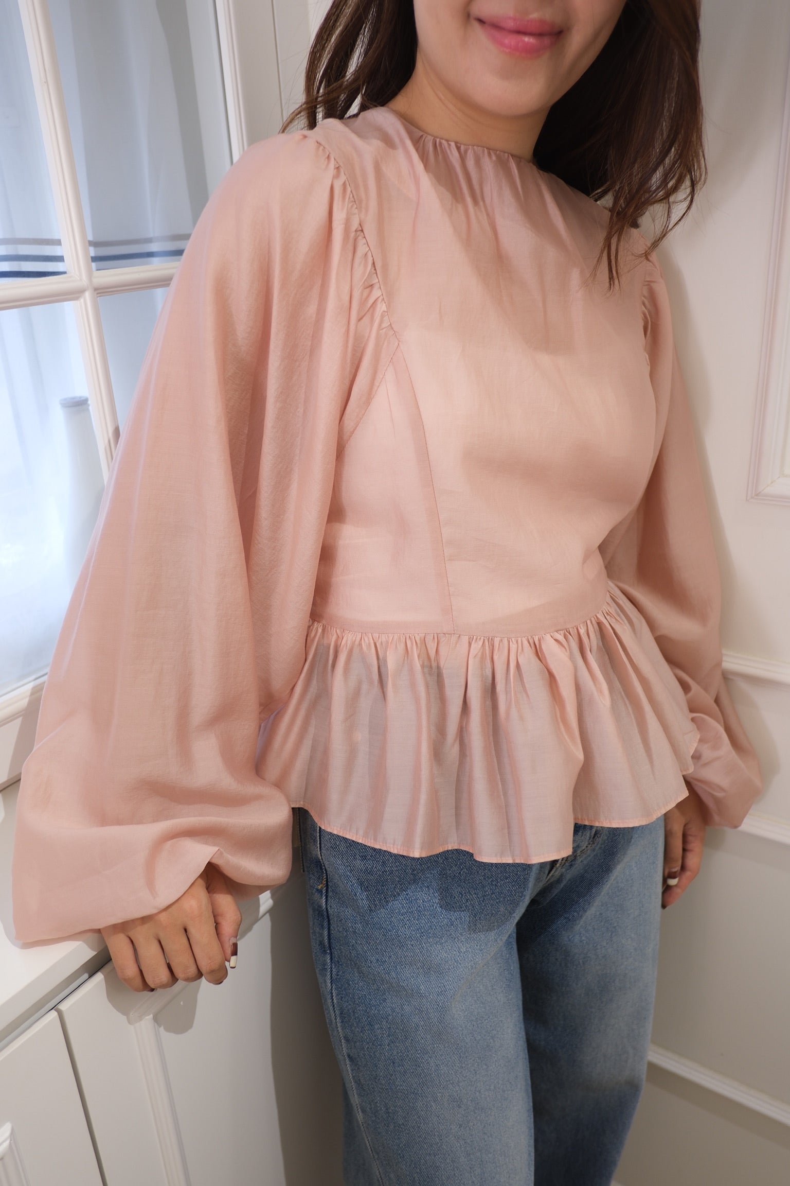 Flowing Stripes Long Sleeve Blouse [T0245]