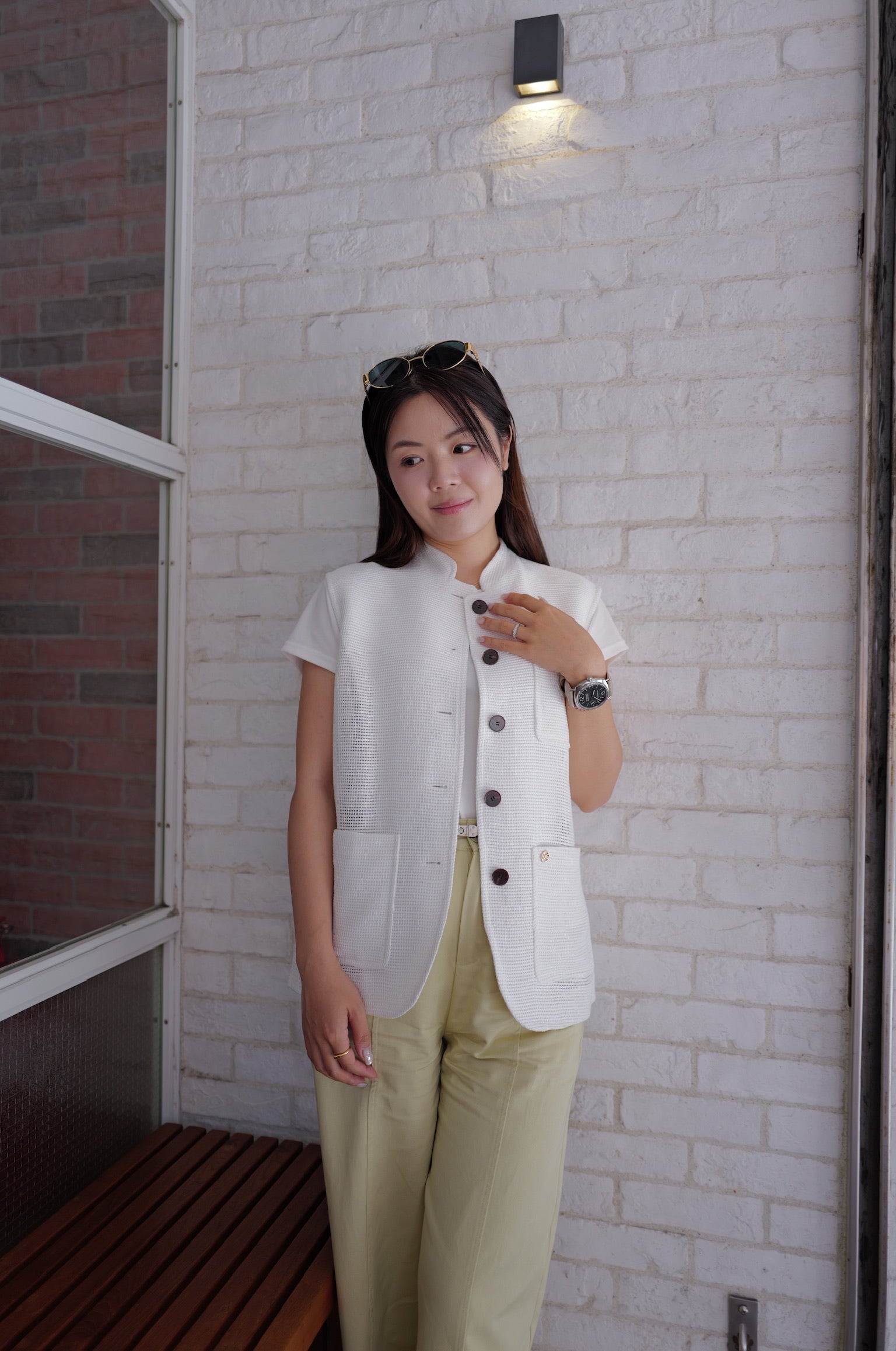 【LE ZANS BRAND COLLECTION】Button-front knit waistcoat [J0139]