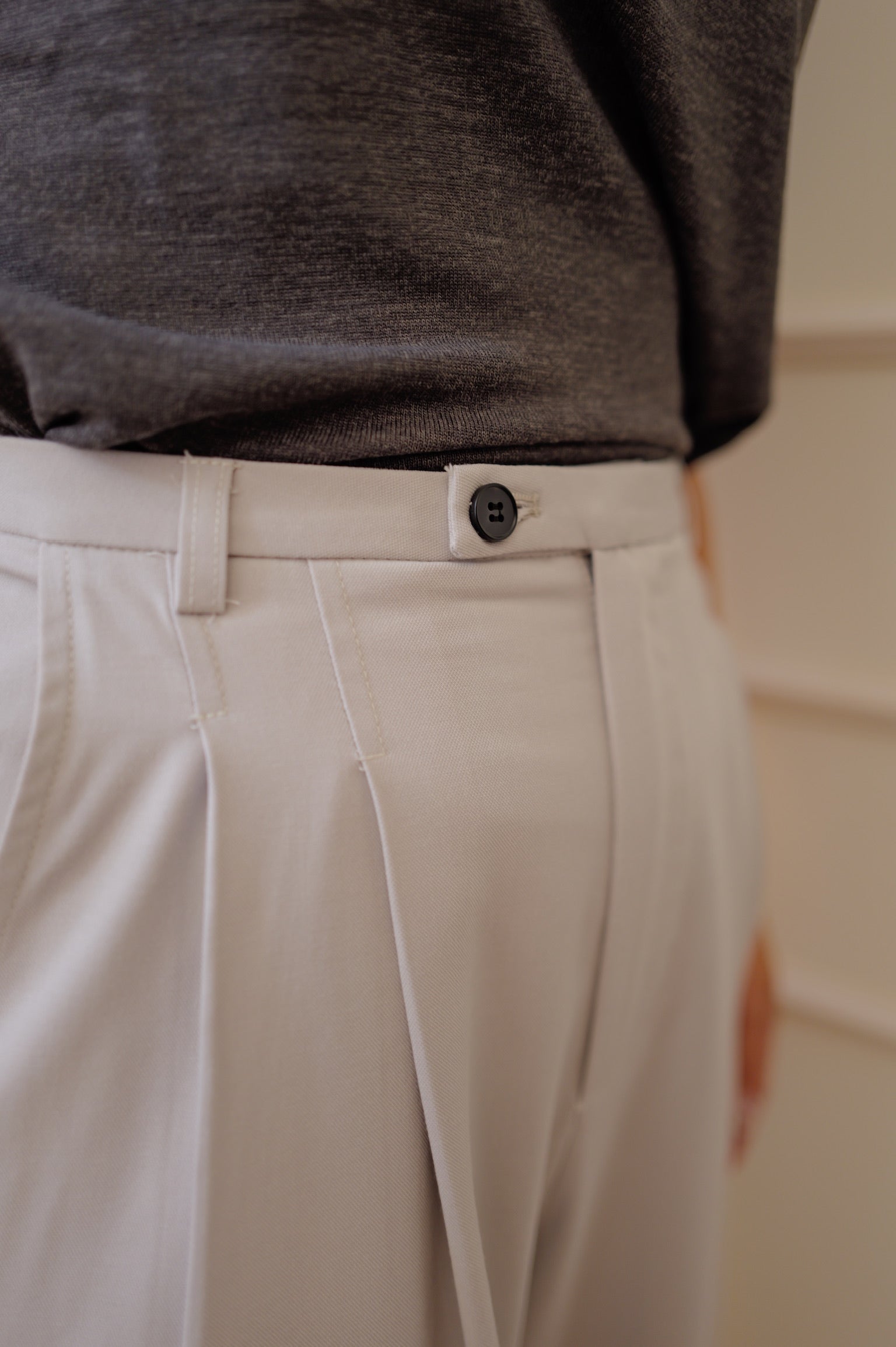 【LE ZANS BRAND COLLECTION】Classic Double-Pleated Tailored High-Waisted Trousers [PT0098]