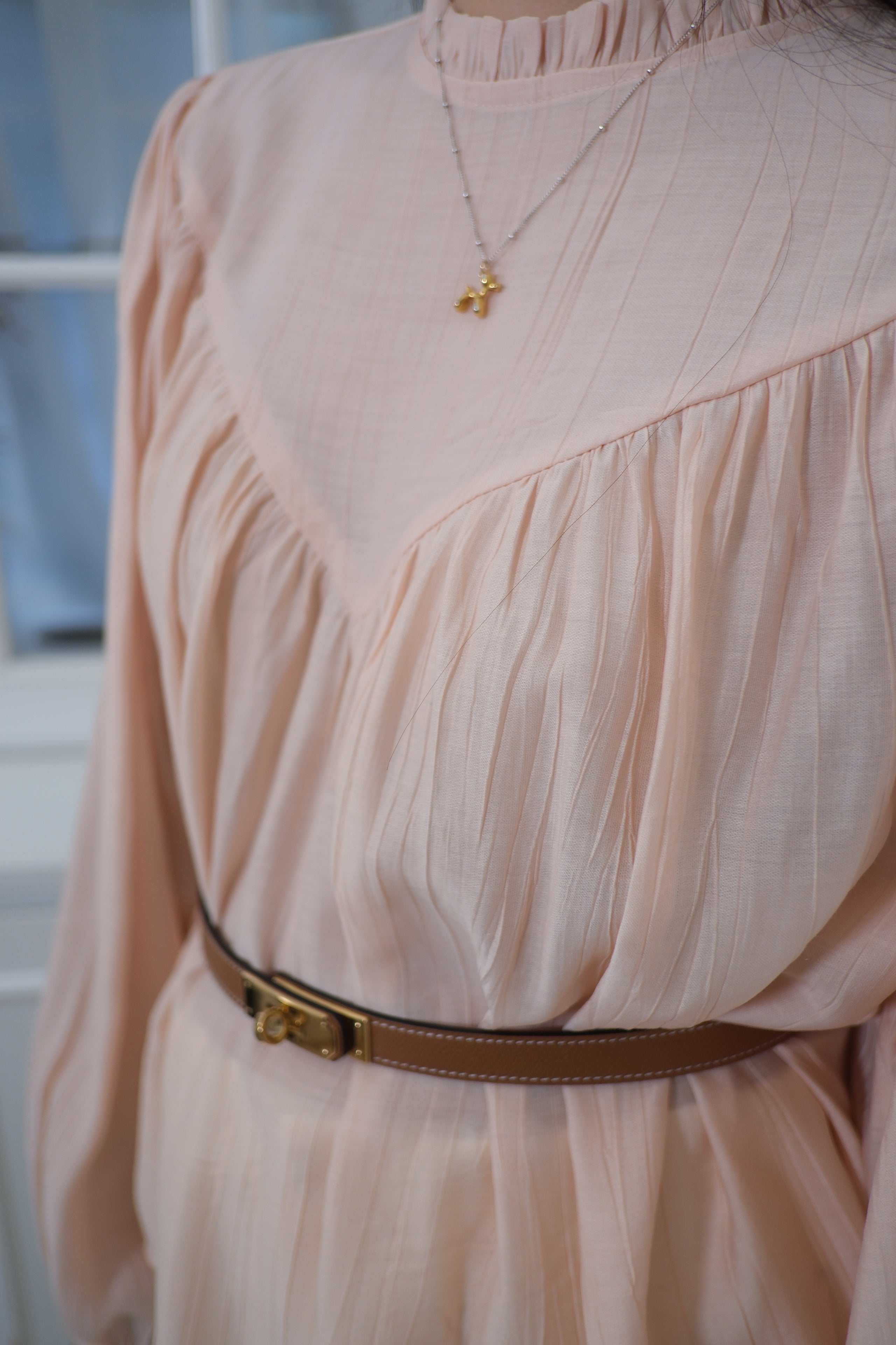 Ruffle Lace Insert Sheer Long Sleeve Top [T0262]