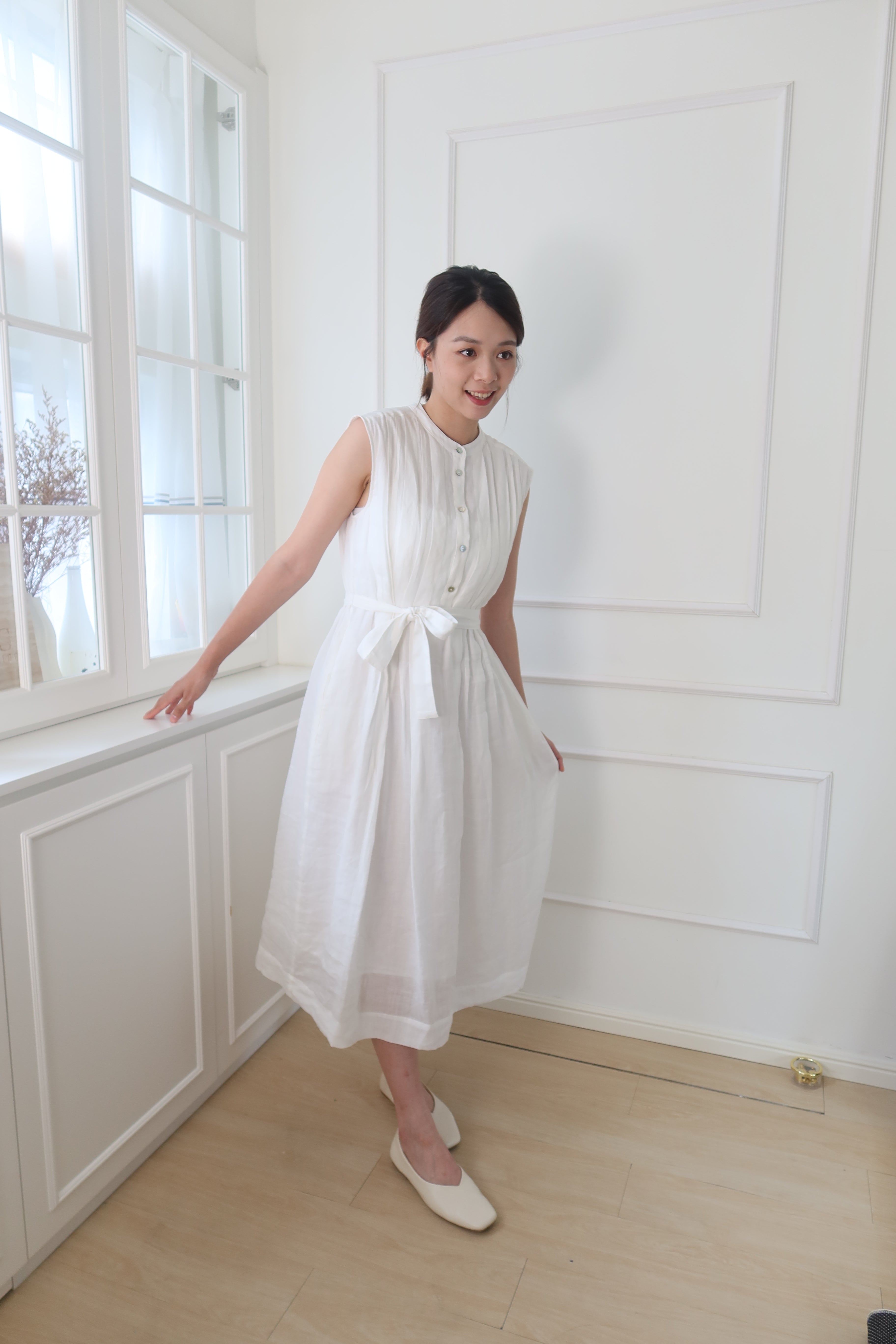 【LE ZANS BRAND COLLECTION】Pure Breeze Linen Sleeveless Dress (100% 麻) [OPS0158]