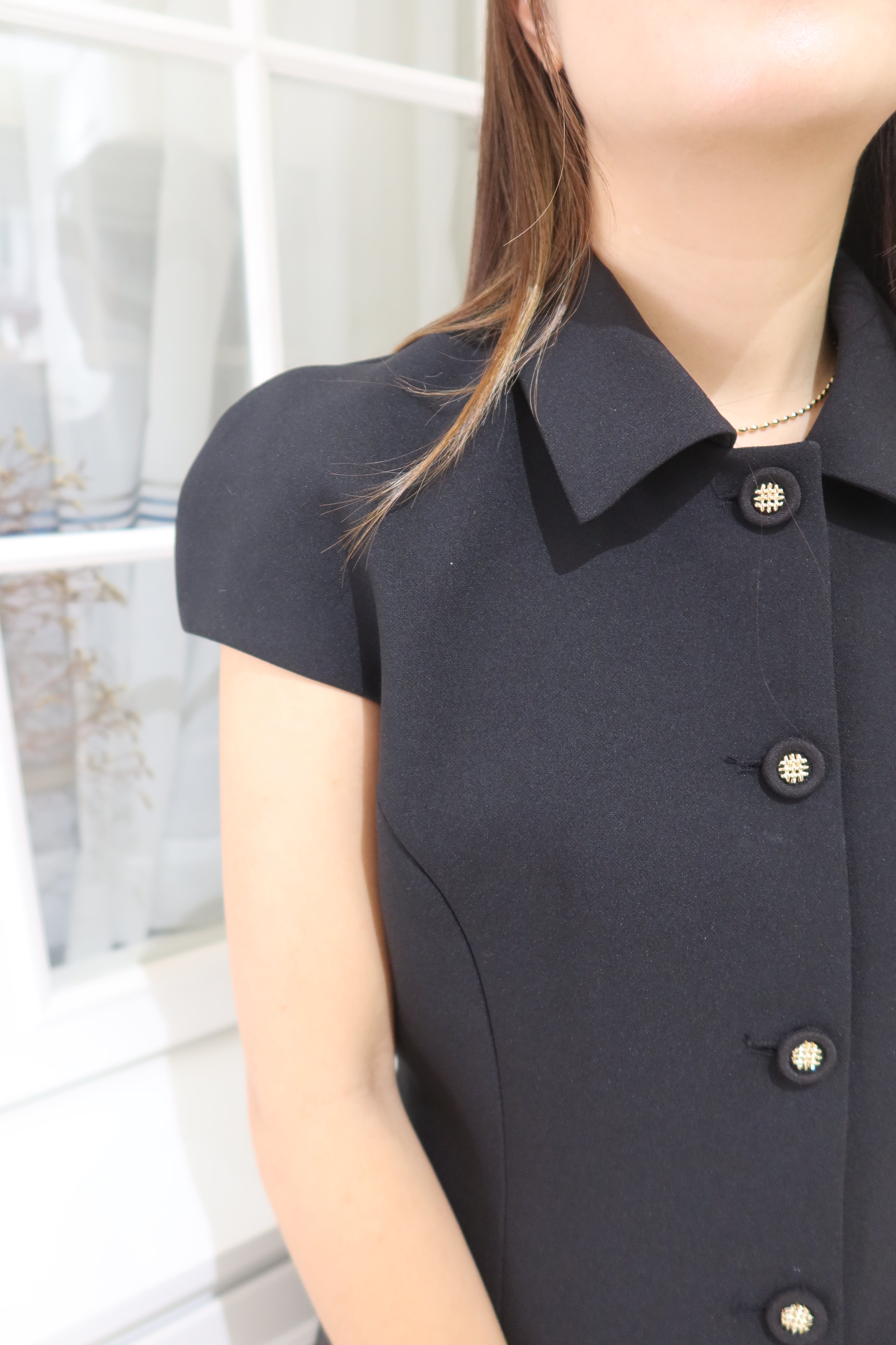 Puff Sleeve Little Black Dress [OPS0171]