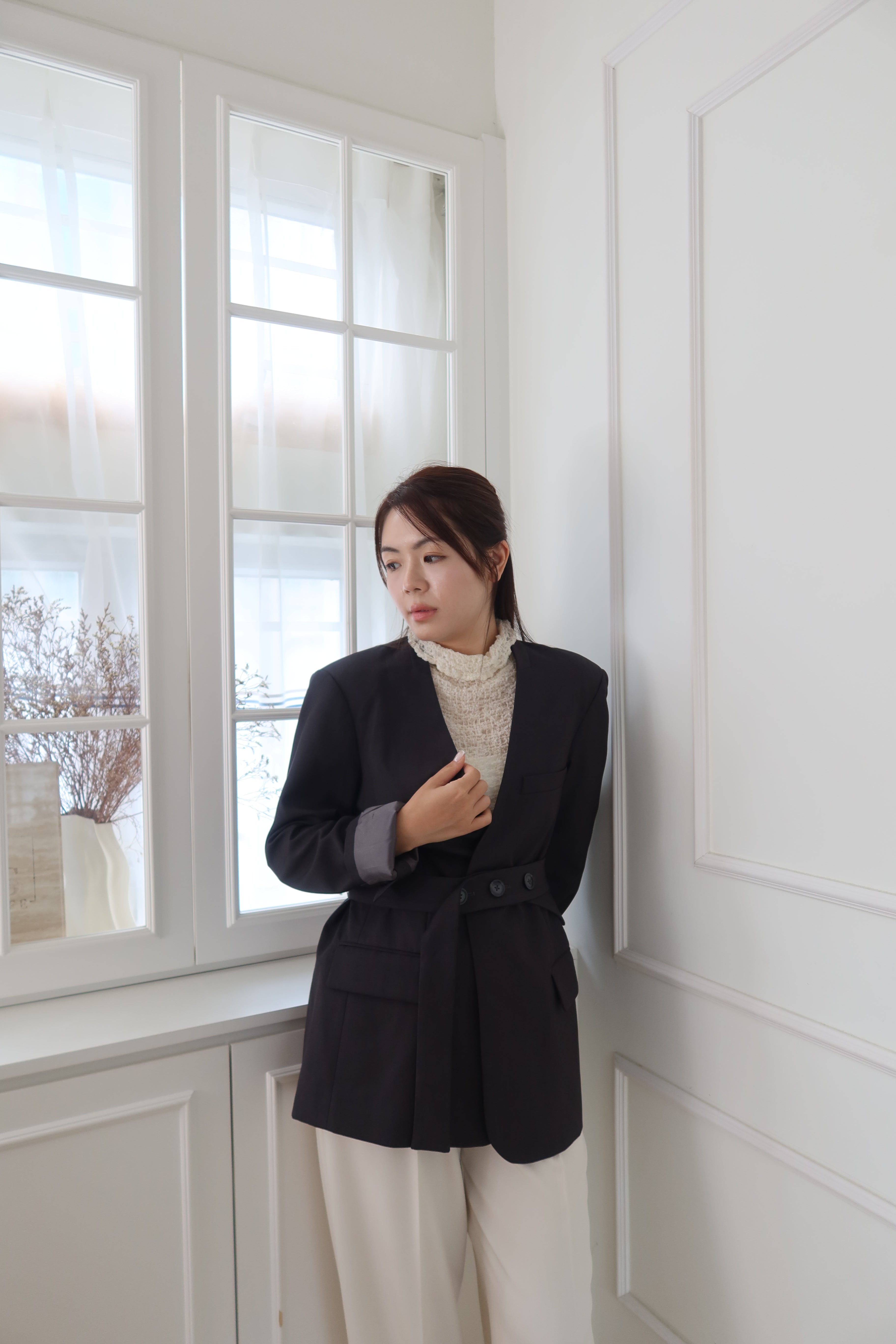 【LE ZANS BRAND COLLECTION】French Flair Cuffed Blazer [J0114]