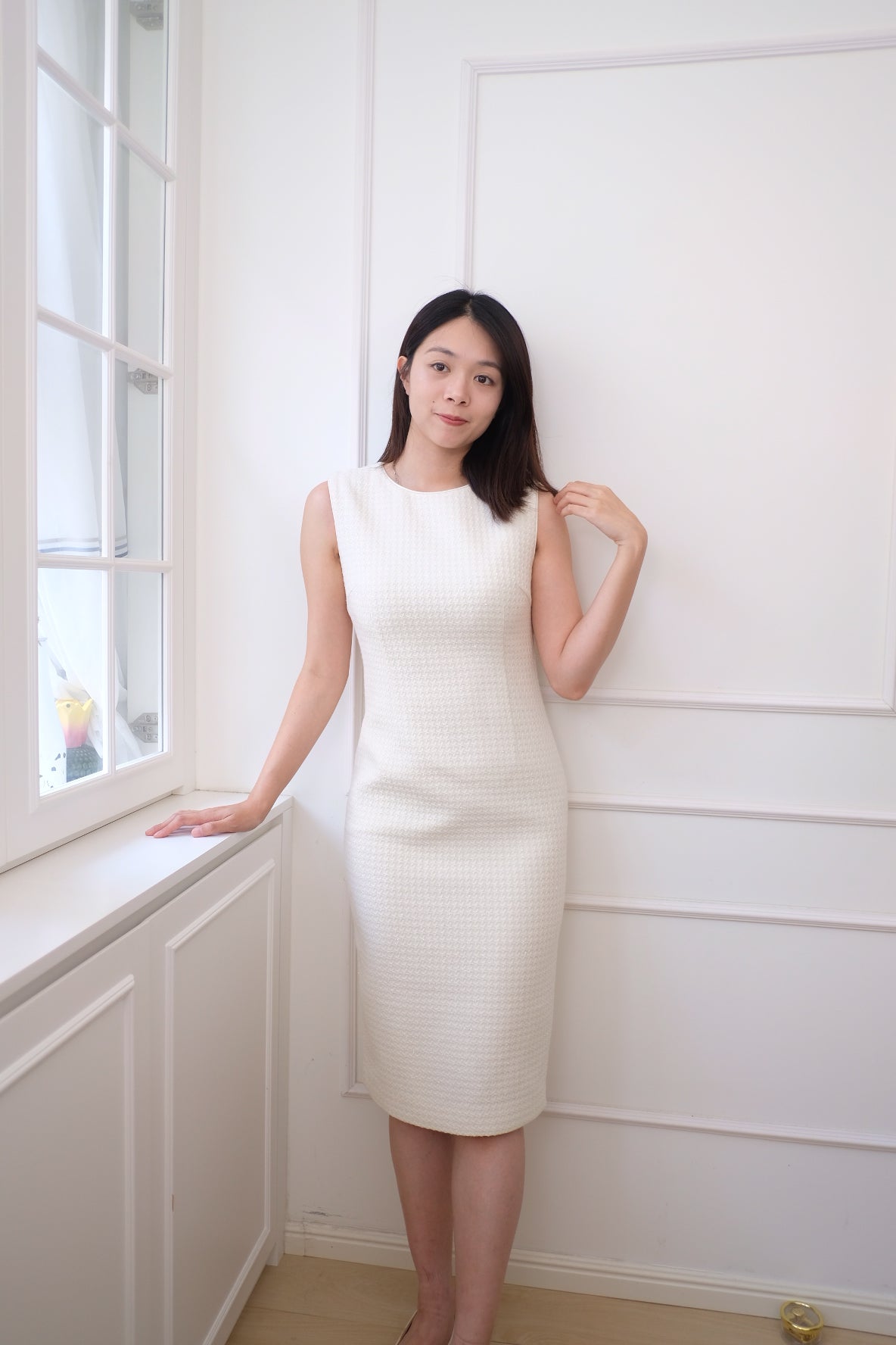 【LE ZANS BRAND COLLECTION】Sleek Silhouette Sleeveless Dress [OPS0178]