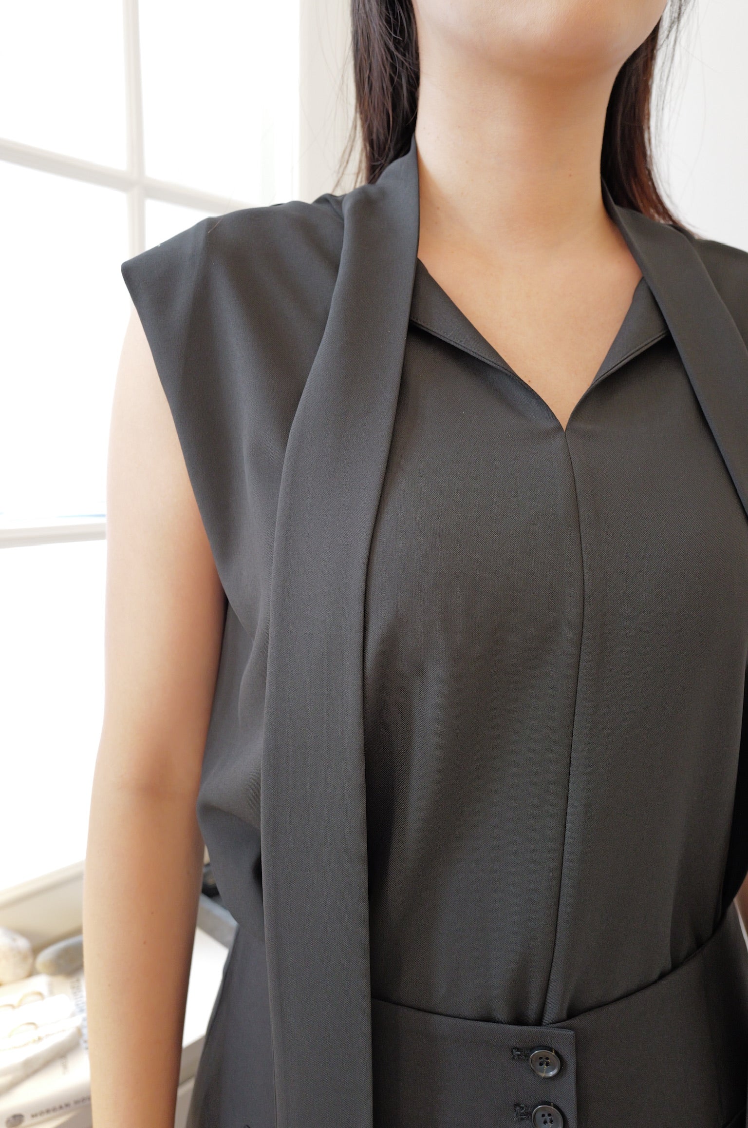 【LE ZANS BRAND COLLECTION】Textured Mock-Neck Layered Vest [T0285]