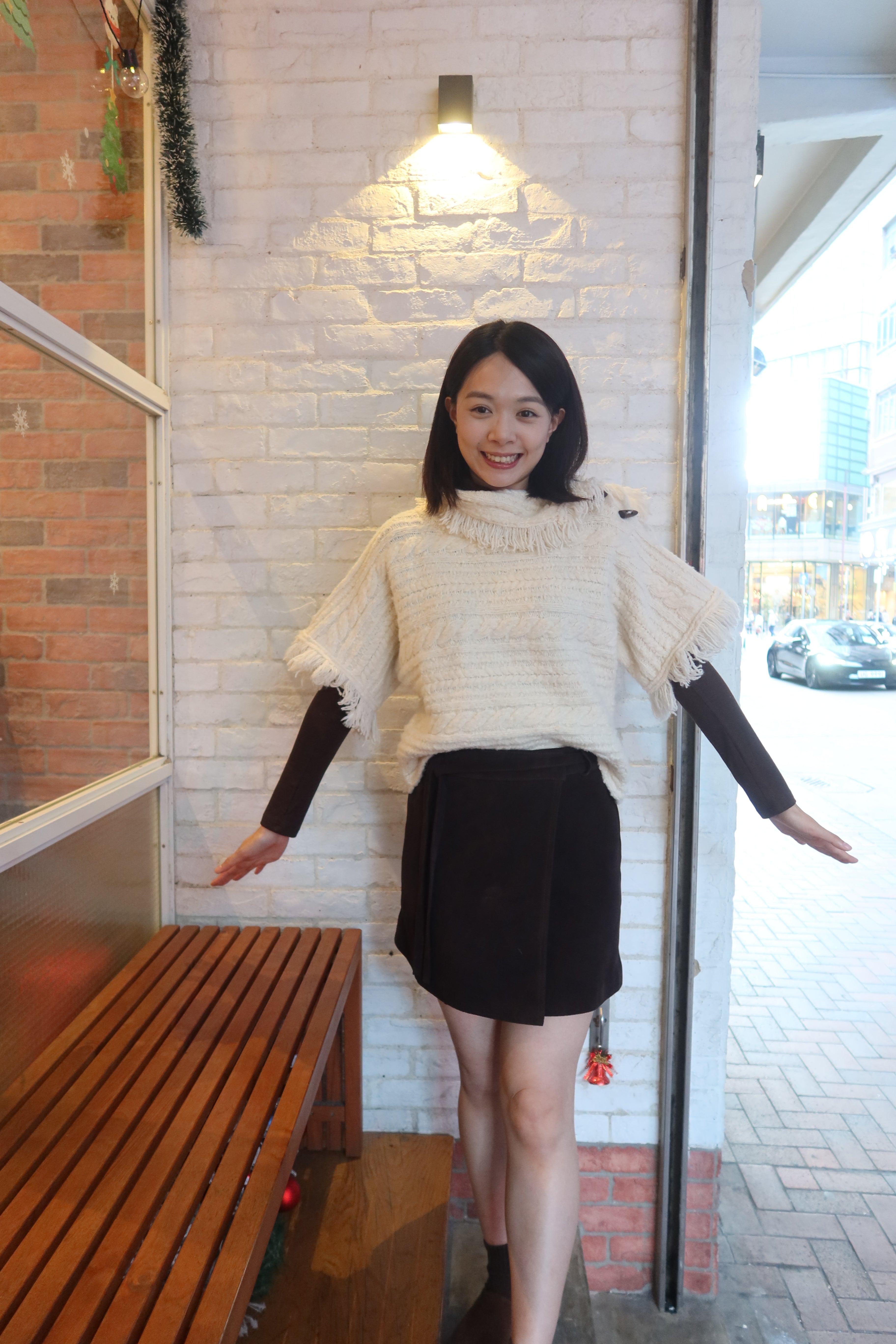 【LE ZANS BRAND COLLECTION】Frost White Fringed Chunky Knit Sweater (35%wool)  [T0248]