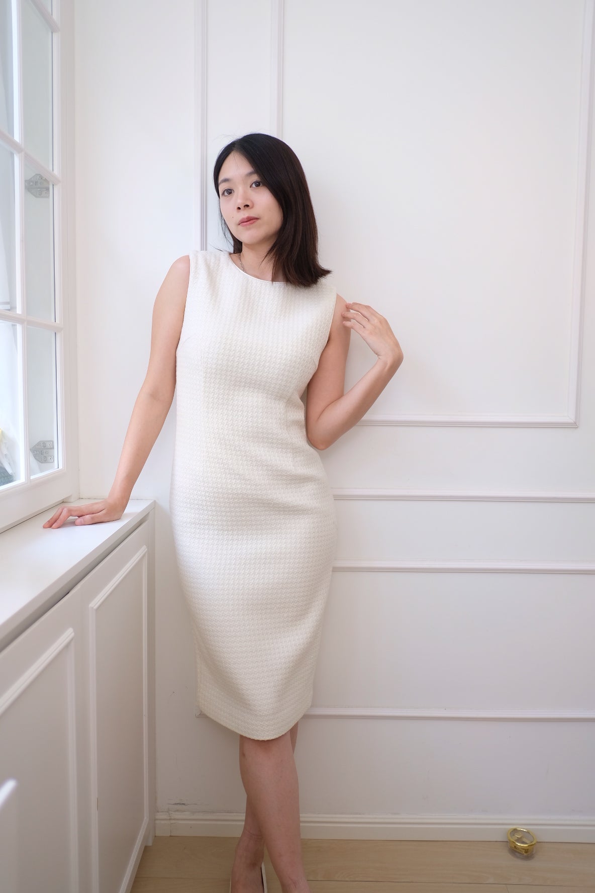 【LE ZANS BRAND COLLECTION】Sleek Silhouette Sleeveless Dress [OPS0178]