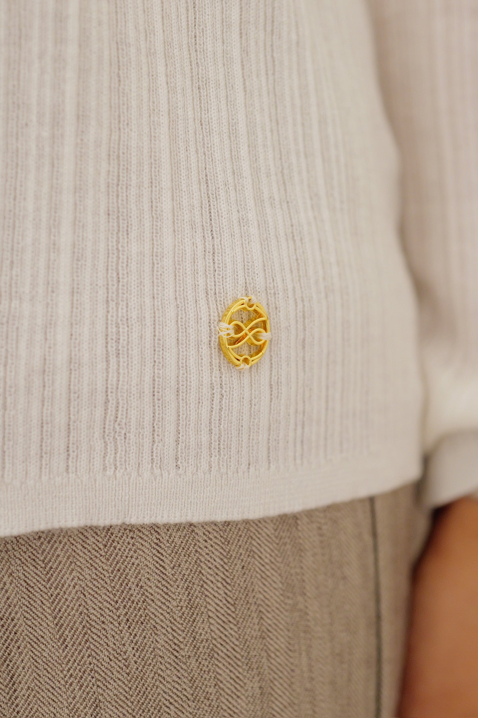 【LE ZANS PRIVÉ】Minimalist Two-Piece Ribbed Knit Cardigan Set (33% wool) [T0310]