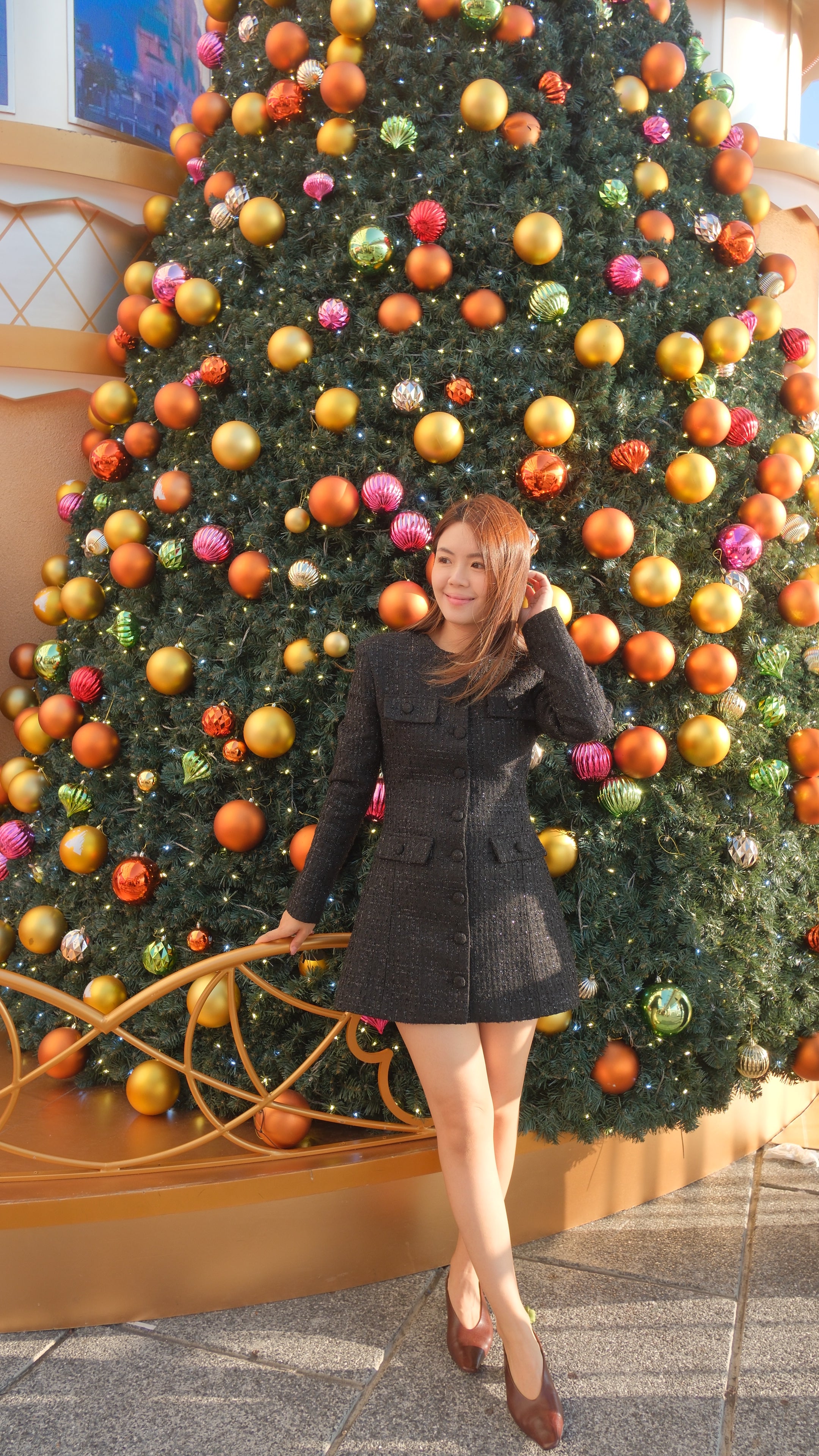 Tailored Elegance Tweed Dress [OPS0173]