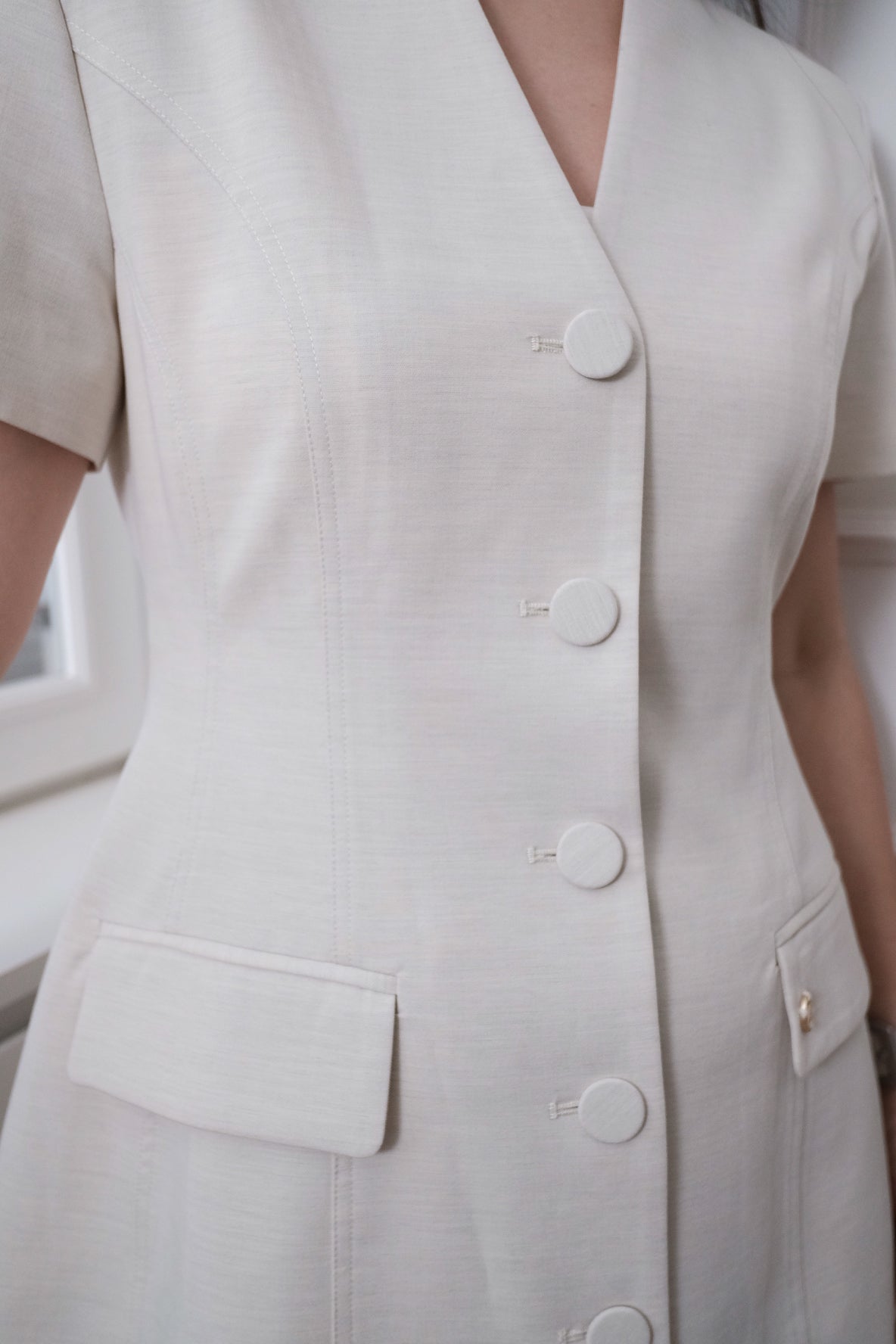 【LE ZANS BRAND COLLECTION】Tailored V-Neck Vest Dress [OPS0181]