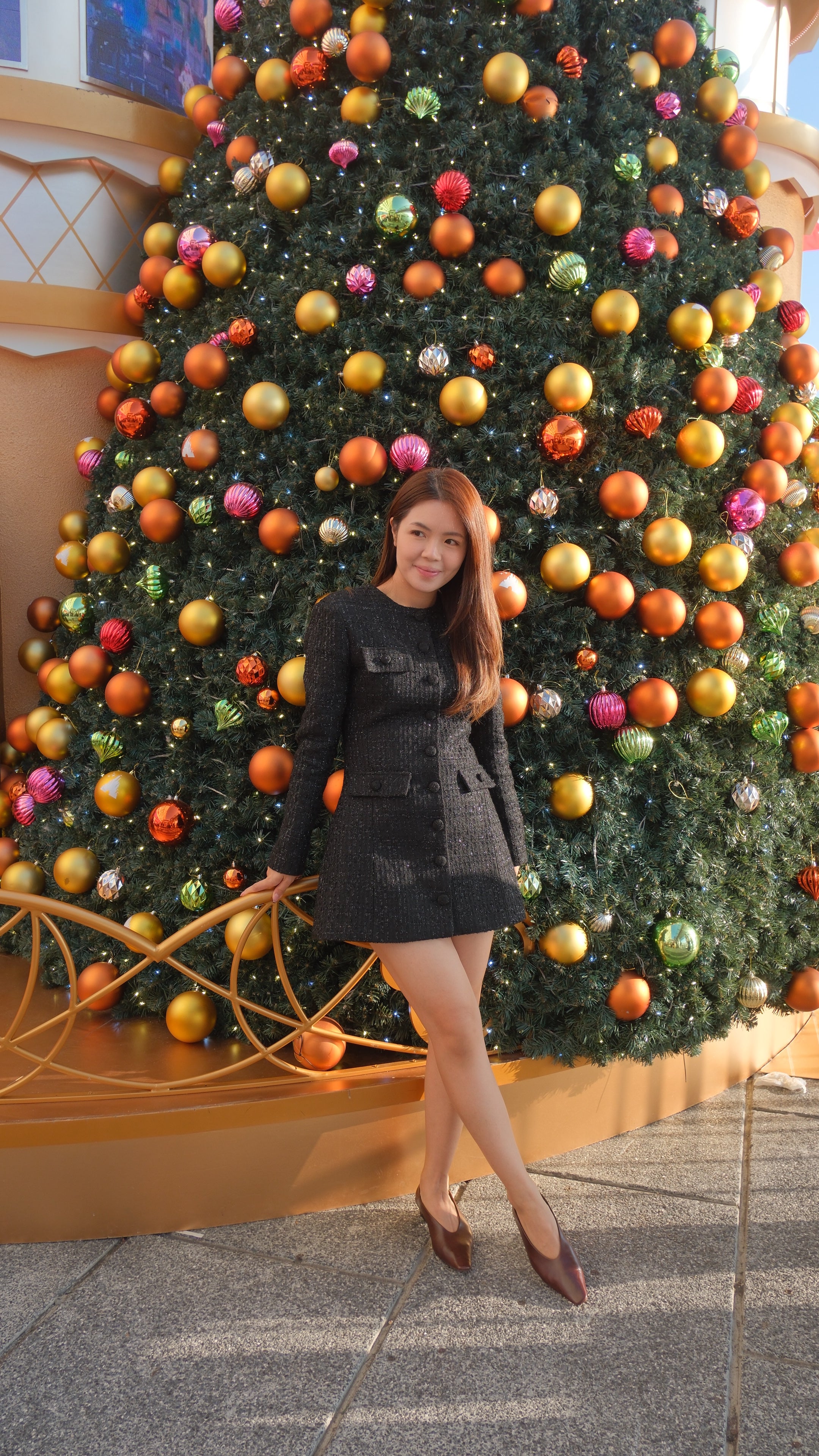 Tailored Elegance Tweed Dress [OPS0173]