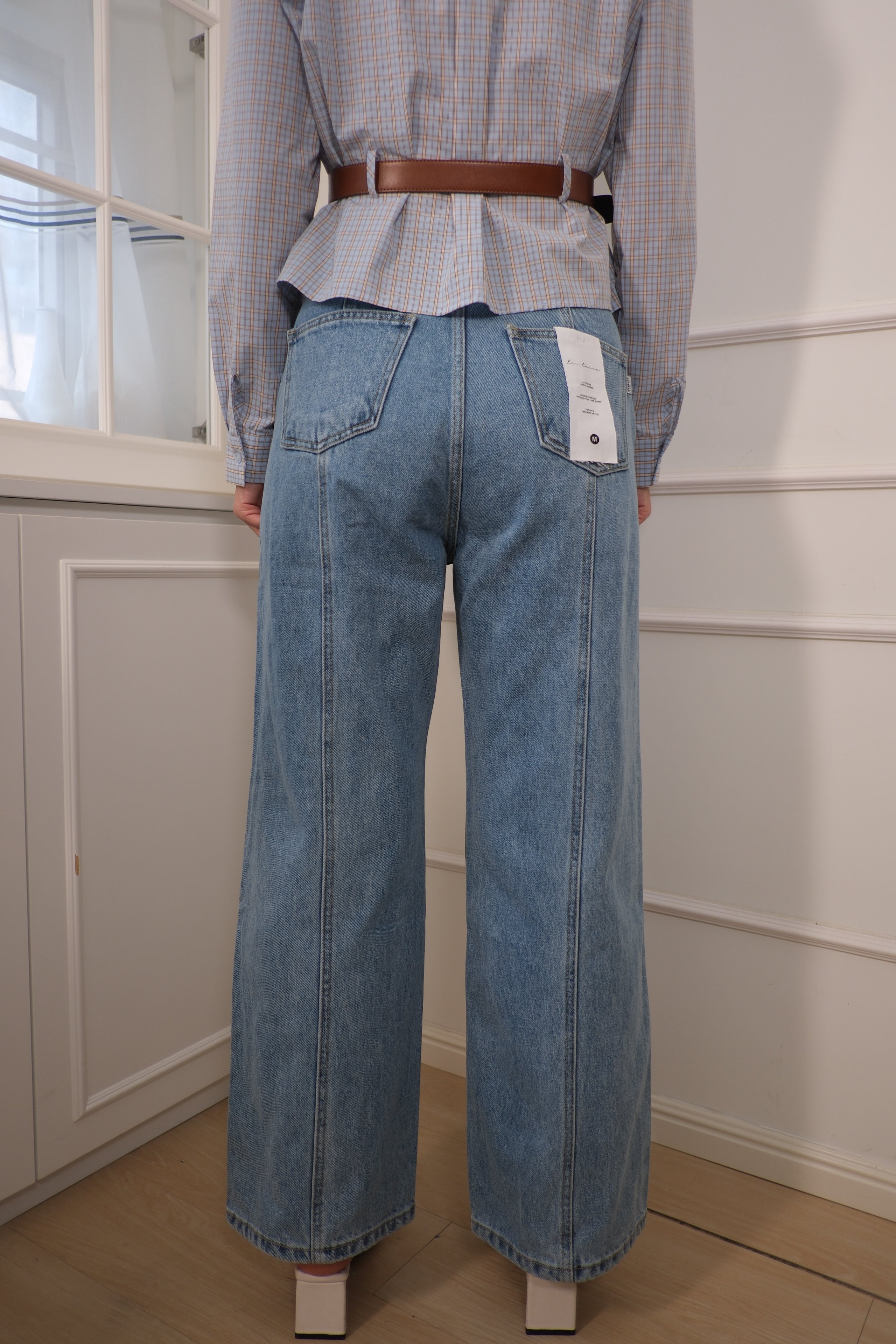 3D contoured straight-leg jeans [PT0087]