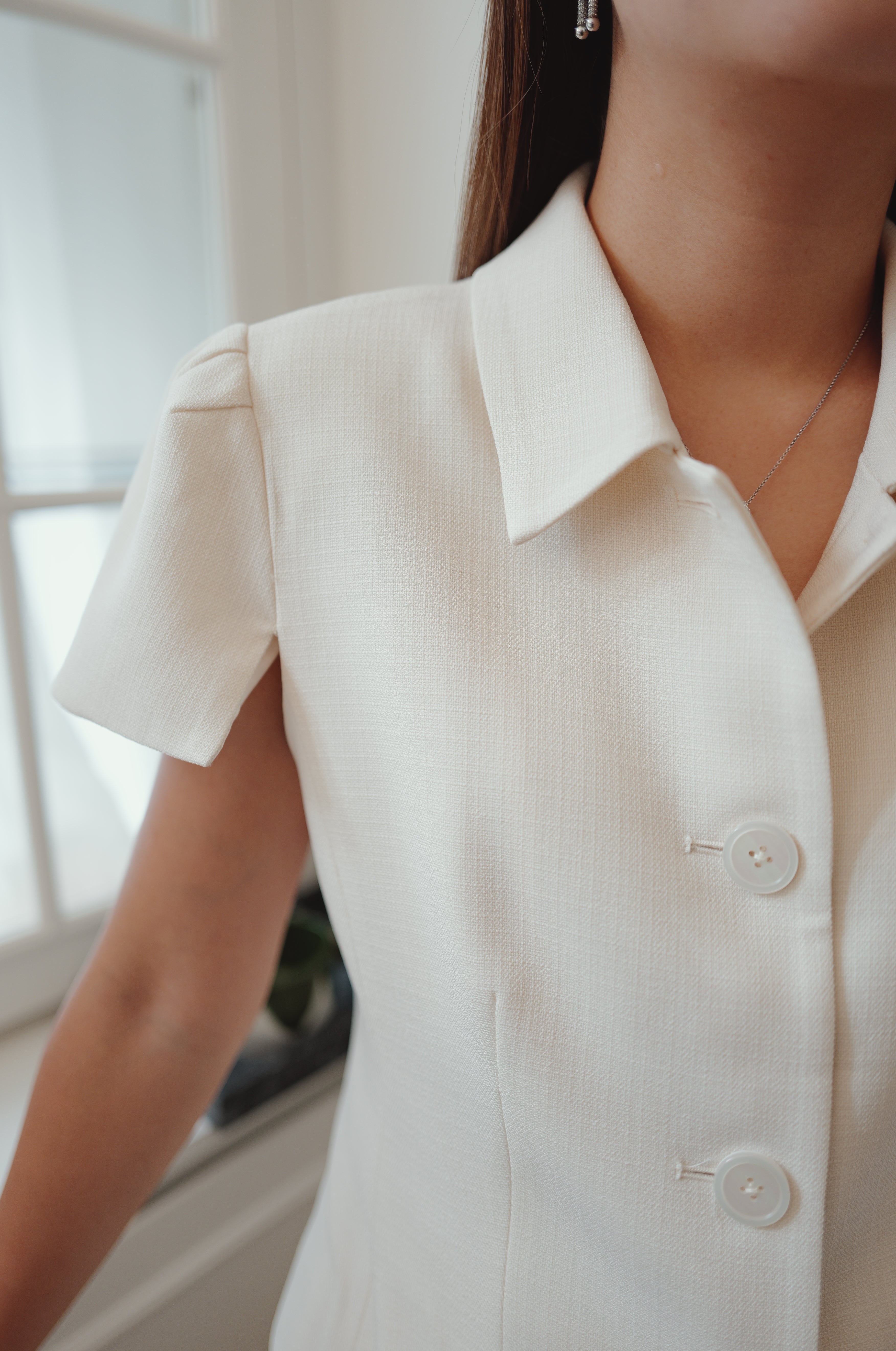 【LE ZANS BRAND COLLECTION】French Elegant Puff-Sleeve Short Tailored Blazer [T0299]