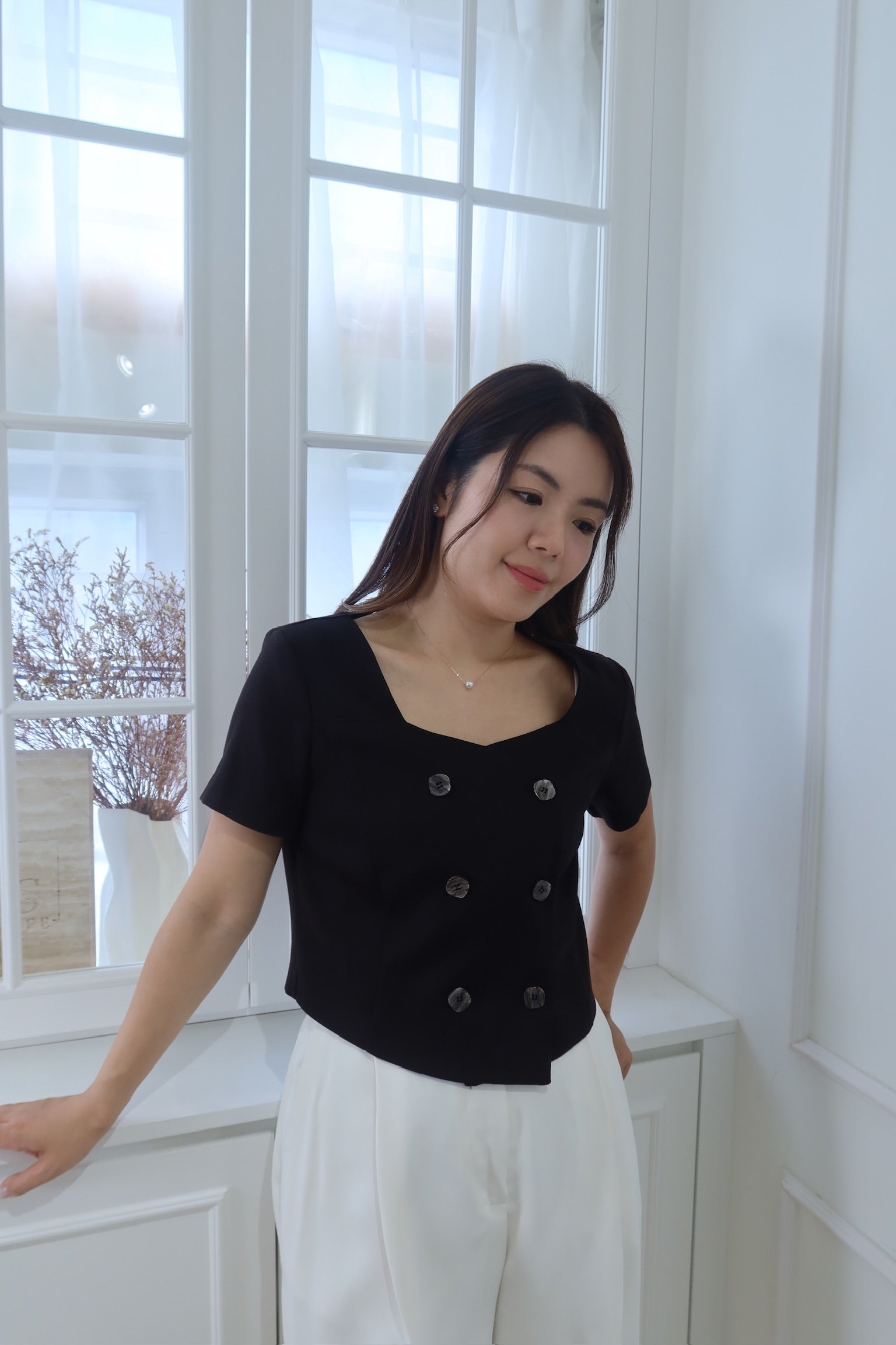 Chic Double-Breasted Crop Blazer [J0102]