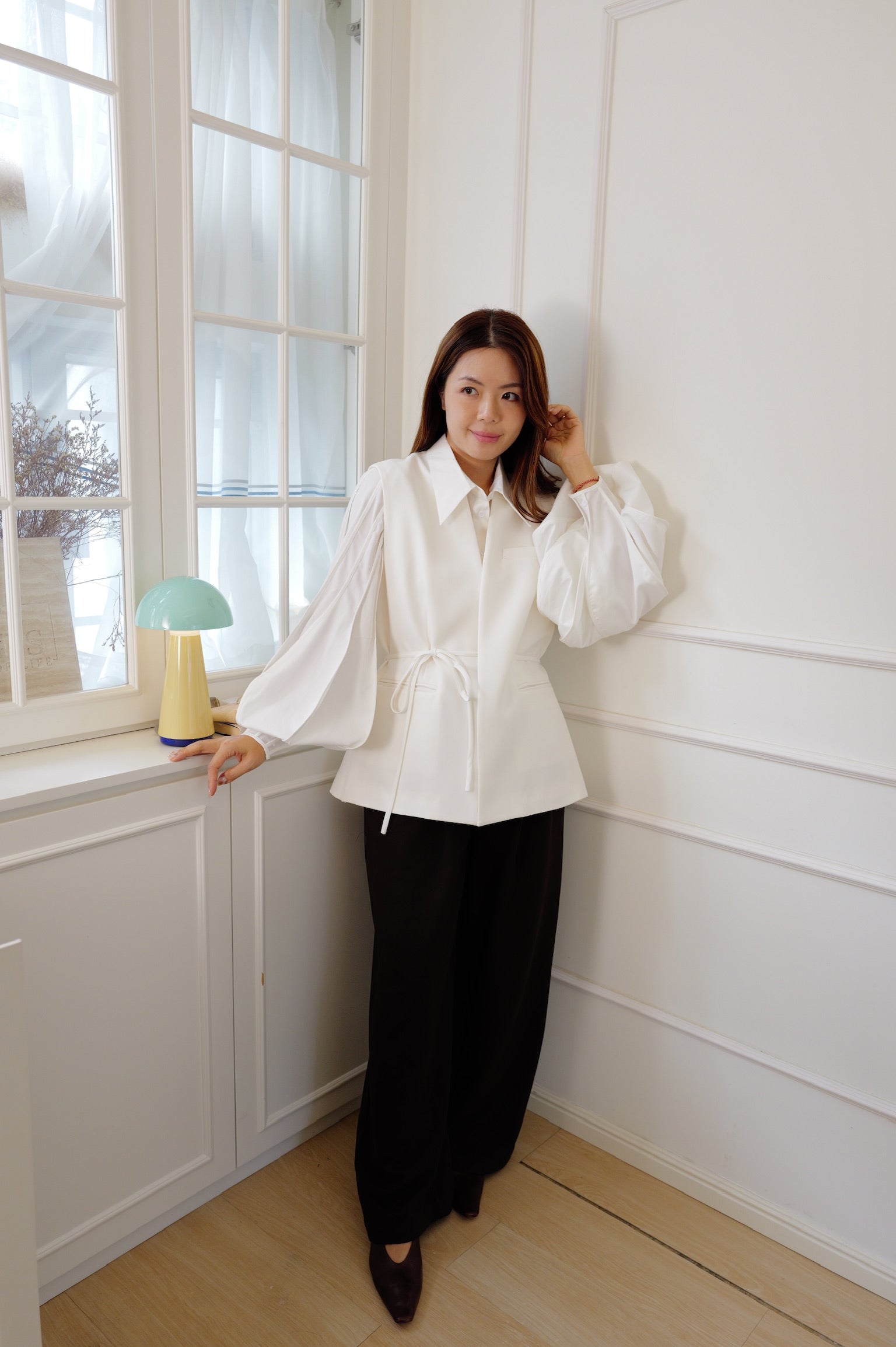 【LE ZANS PRIVÉ】Minimalist Tailored Belted Vest[J0145]