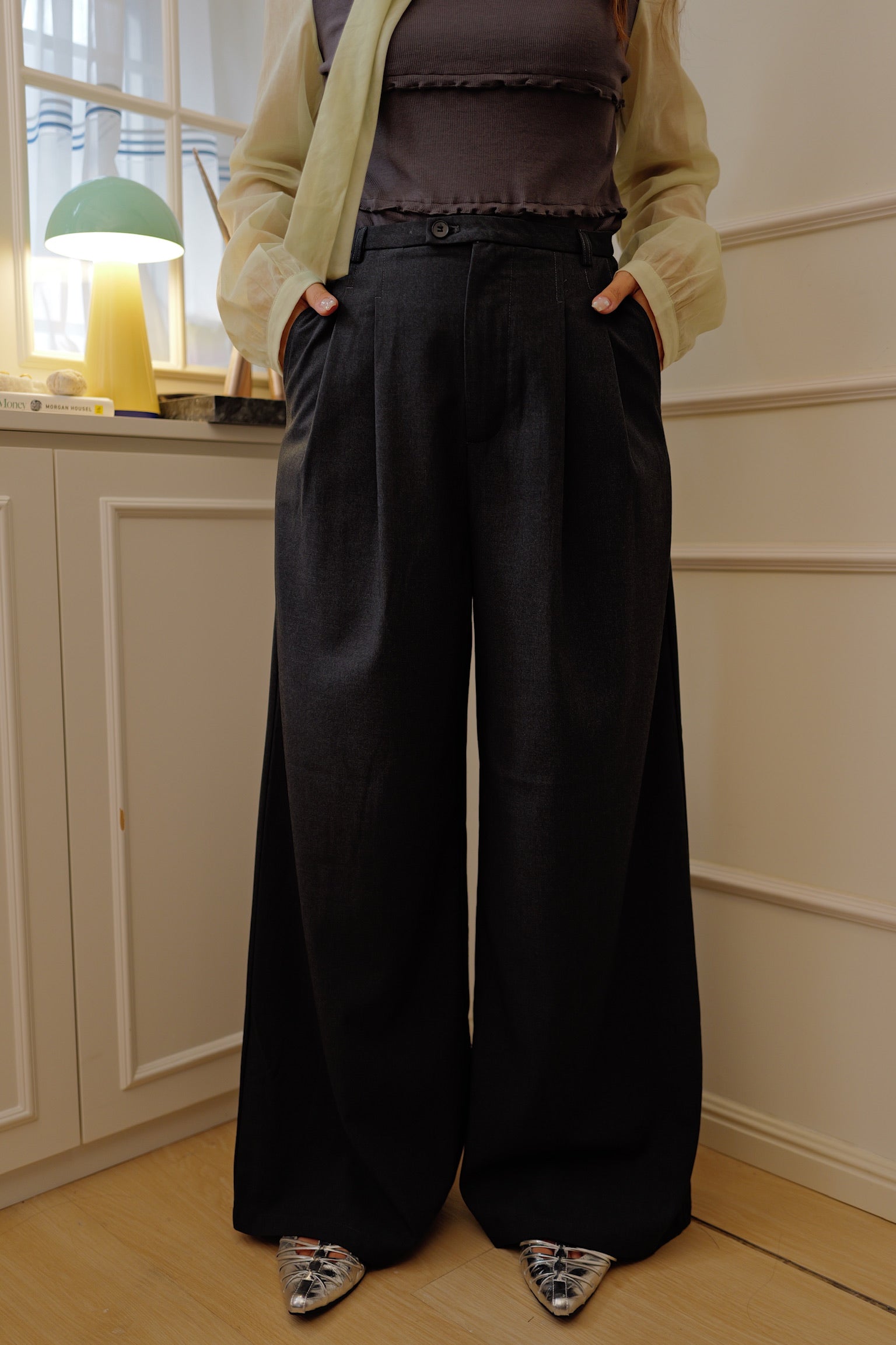 【LE ZANS BRAND COLLECTION】Classic Double-Pleated Tailored High-Waisted Trousers [PT0098]