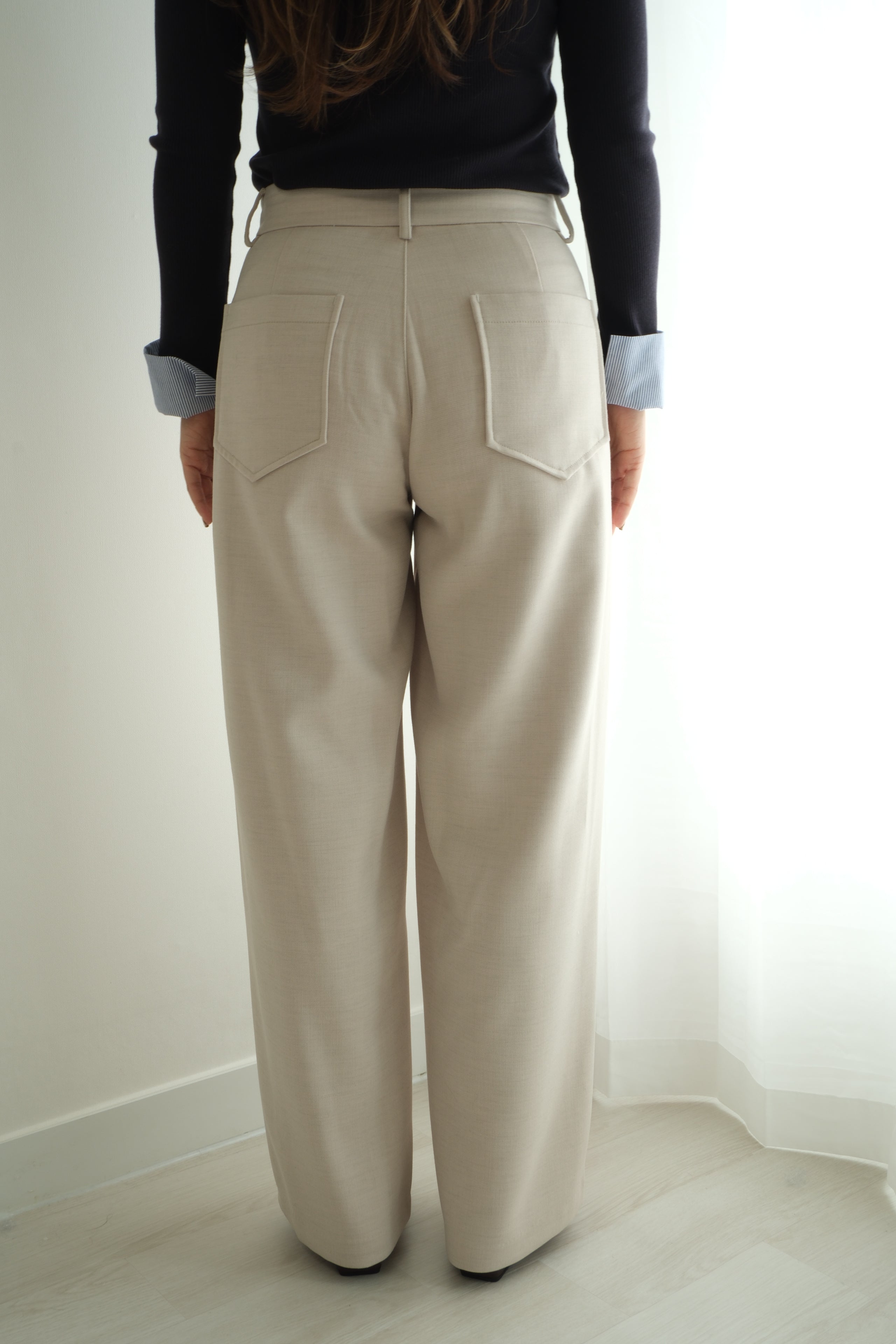 Classic Grey Straight-Leg Suit Pants [PT0084]