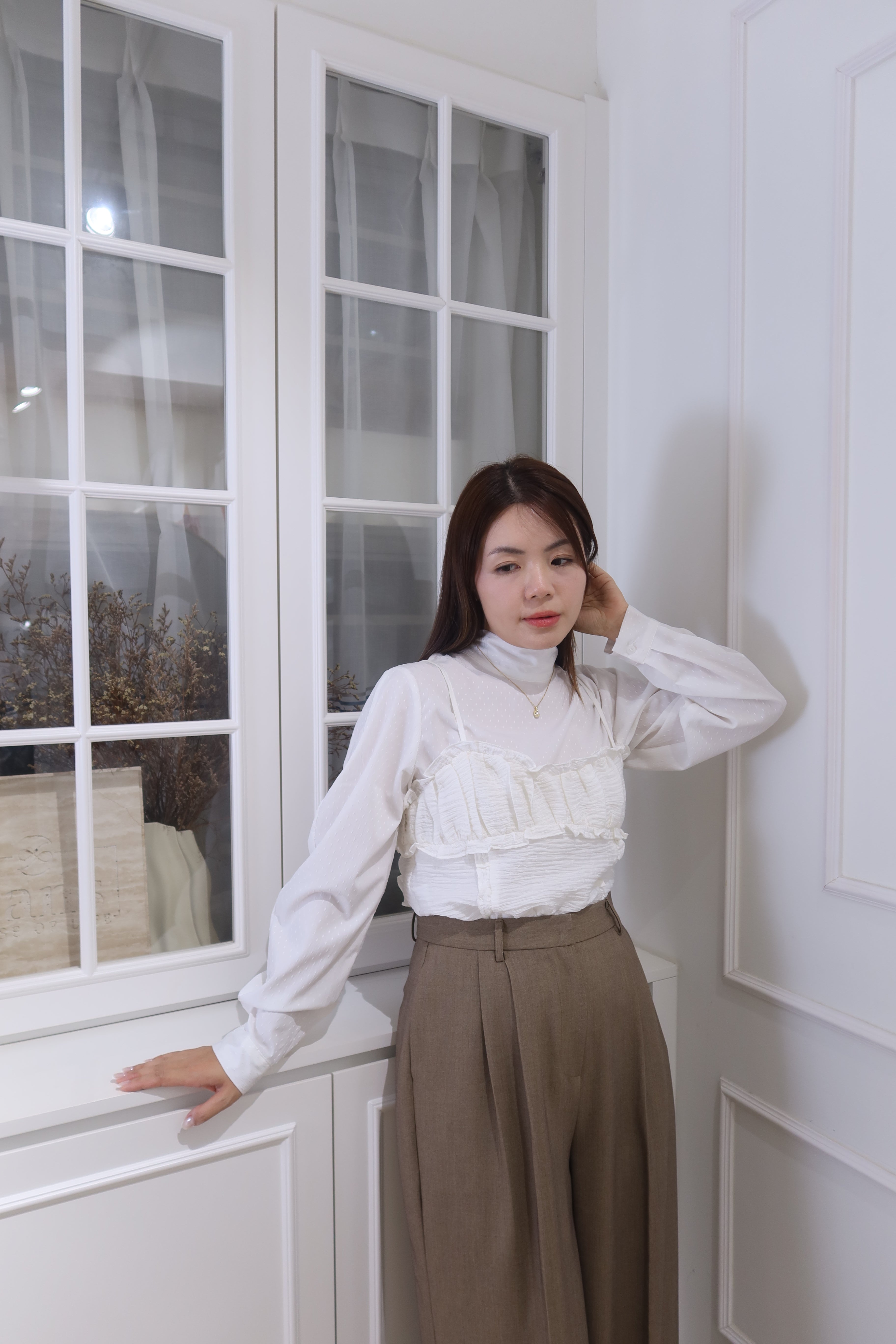 Dotted Elegance Blouse [T0214]