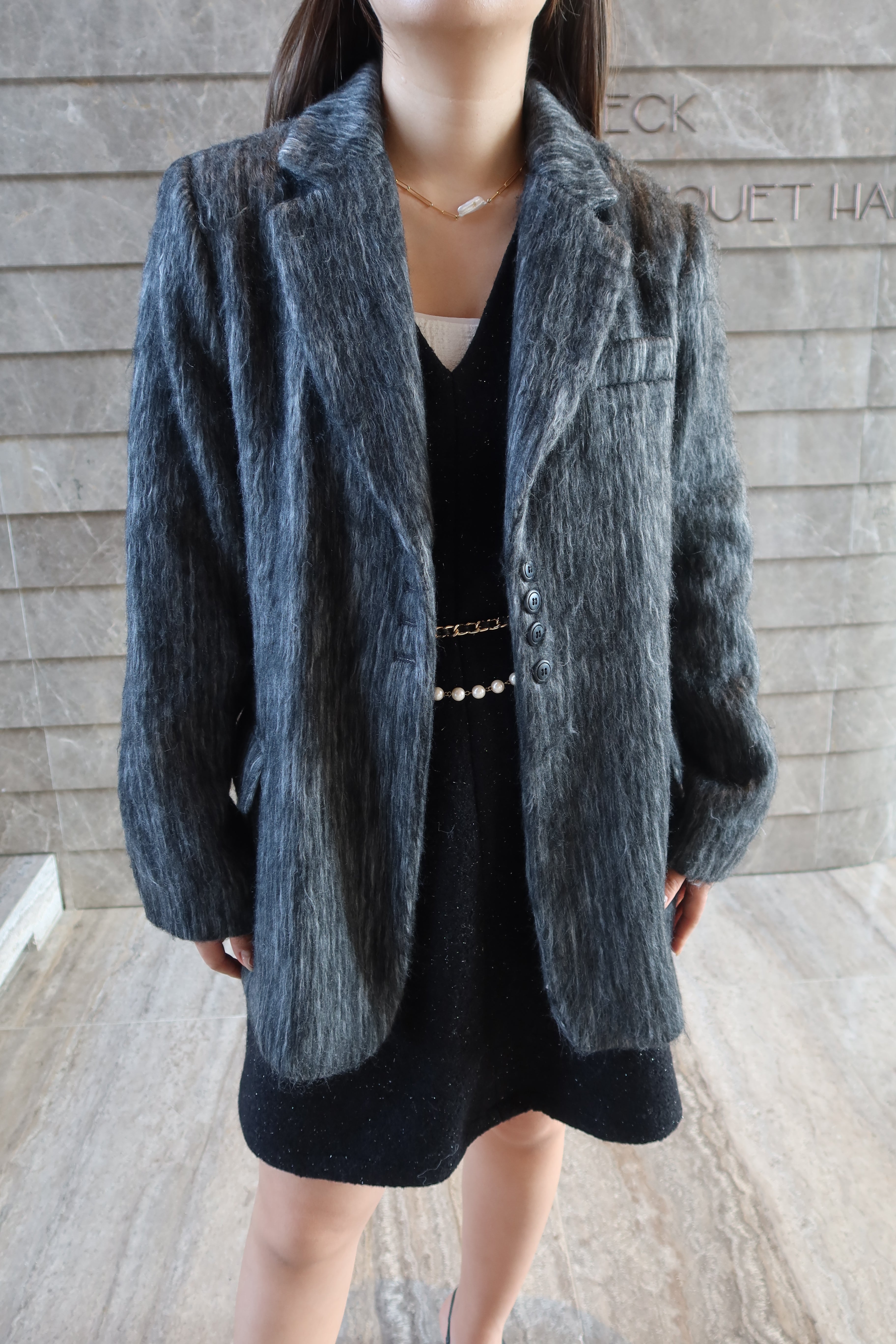 Midnight Texture Blazer(70%wool) [J0086]