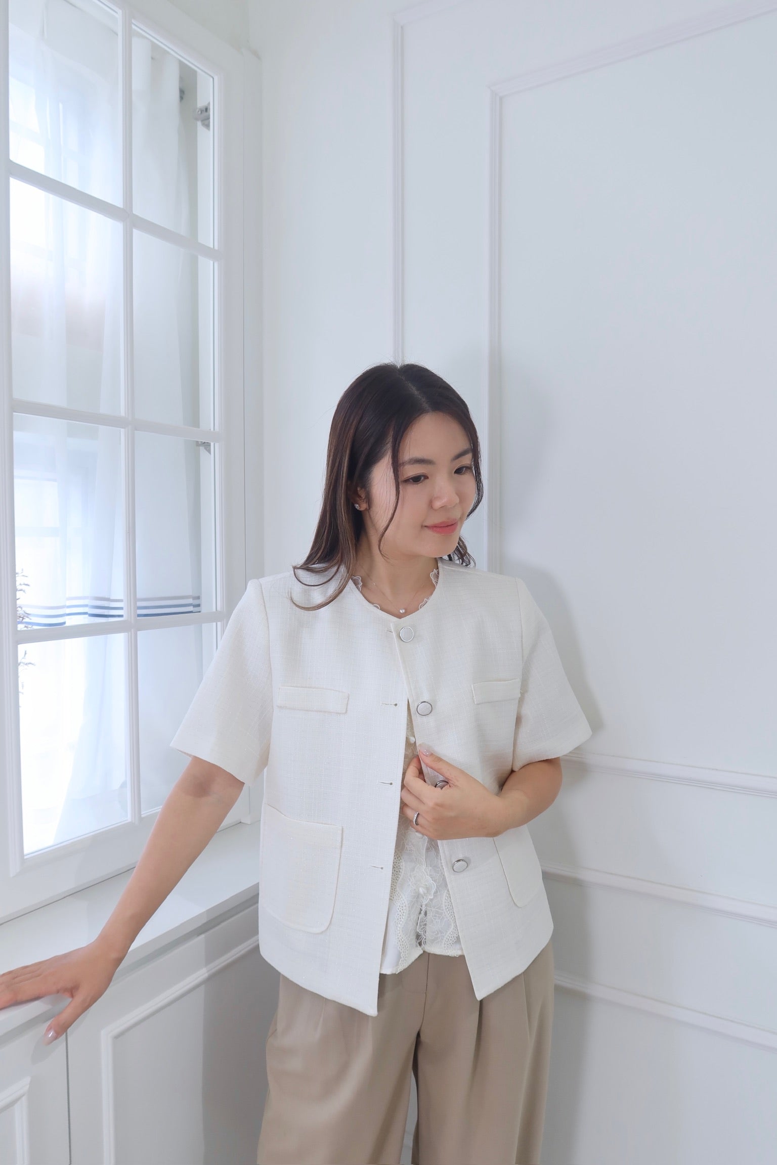 Summer Chic Tweed Blazer [J0097]