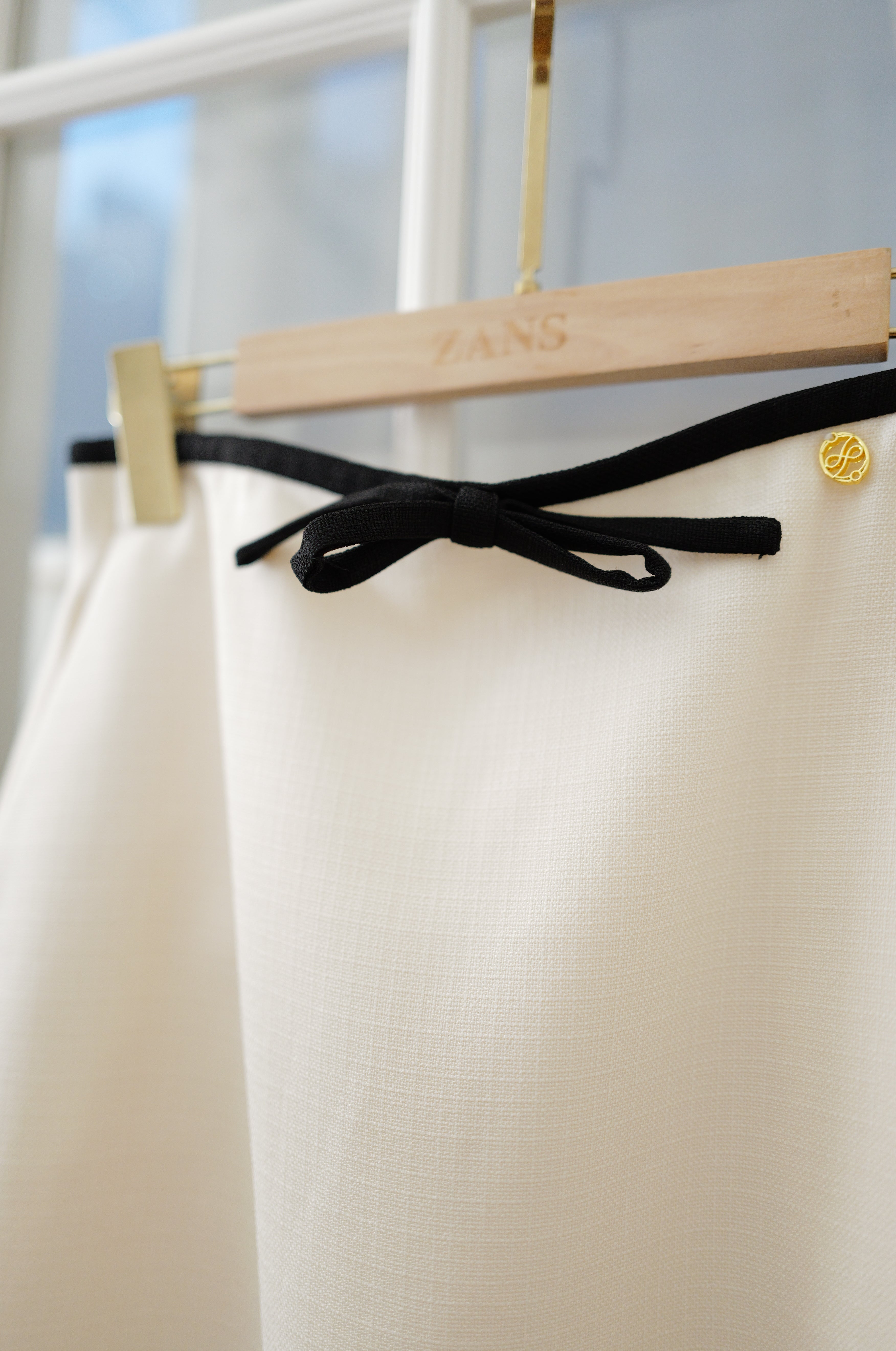 【LE ZANS BRAND COLLECTION】French Elegant Contrast Bow Tweed A-Line Skirt [SK0083]