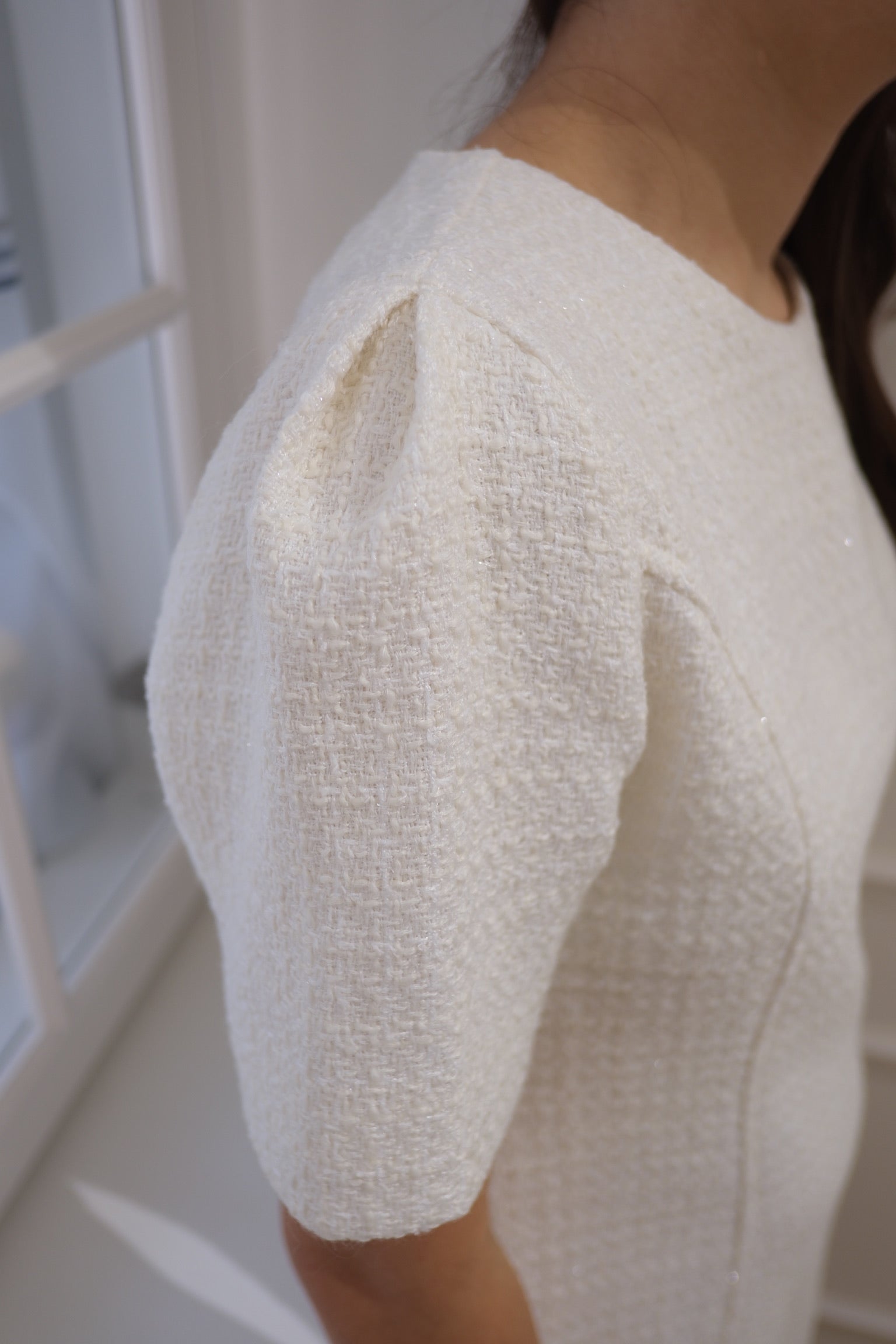 Elegant Bouclé Tweed Shift Dress [OPS0174]