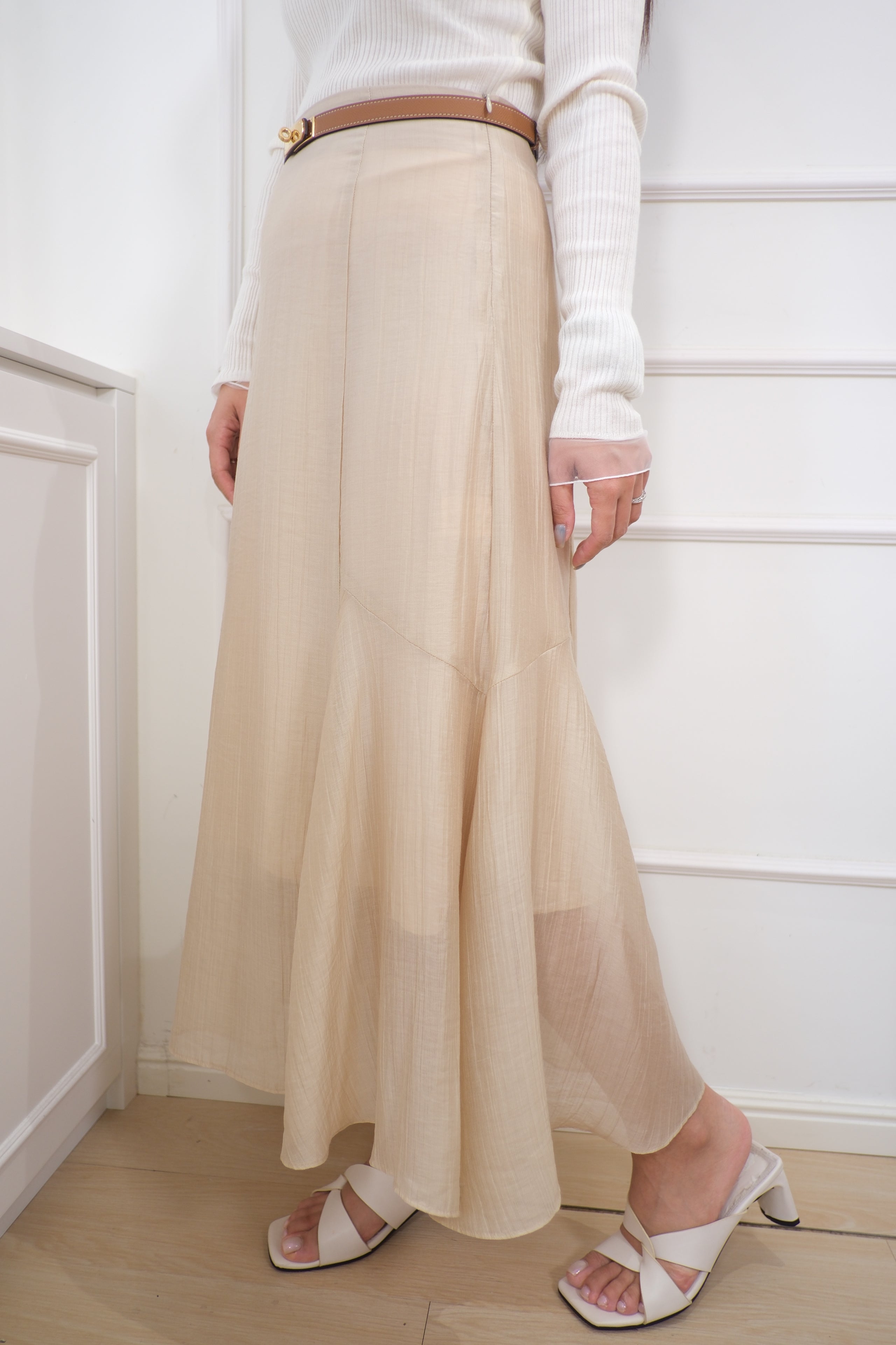 Romantic Tiered Ruffle Chiffon Maxi Skirt [SK0074]