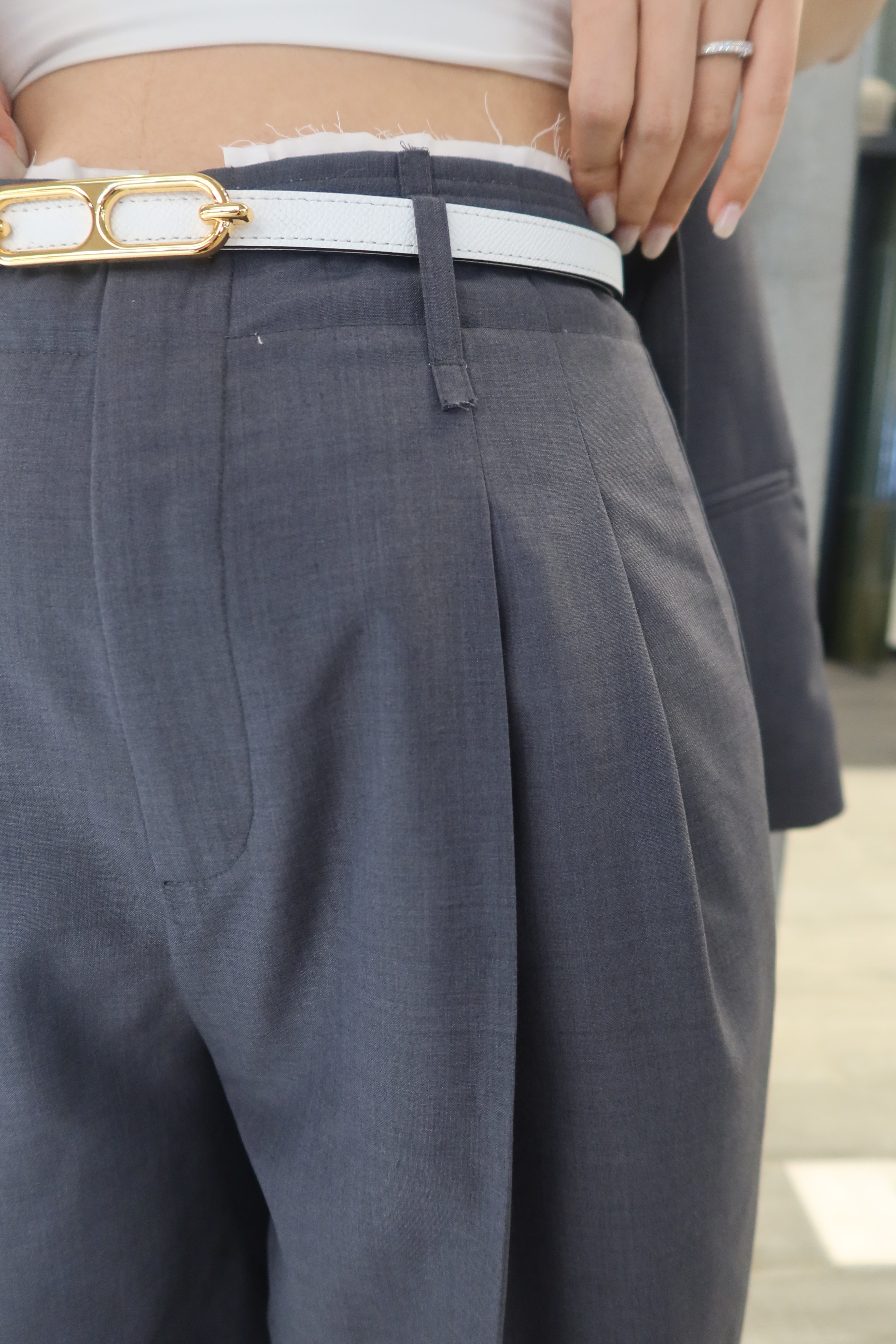 【LE ZANS BRAND COLLECTION】SilkenEase Premium Gray Pants (意大利布料，真絲+羊毛料) [PT0063]