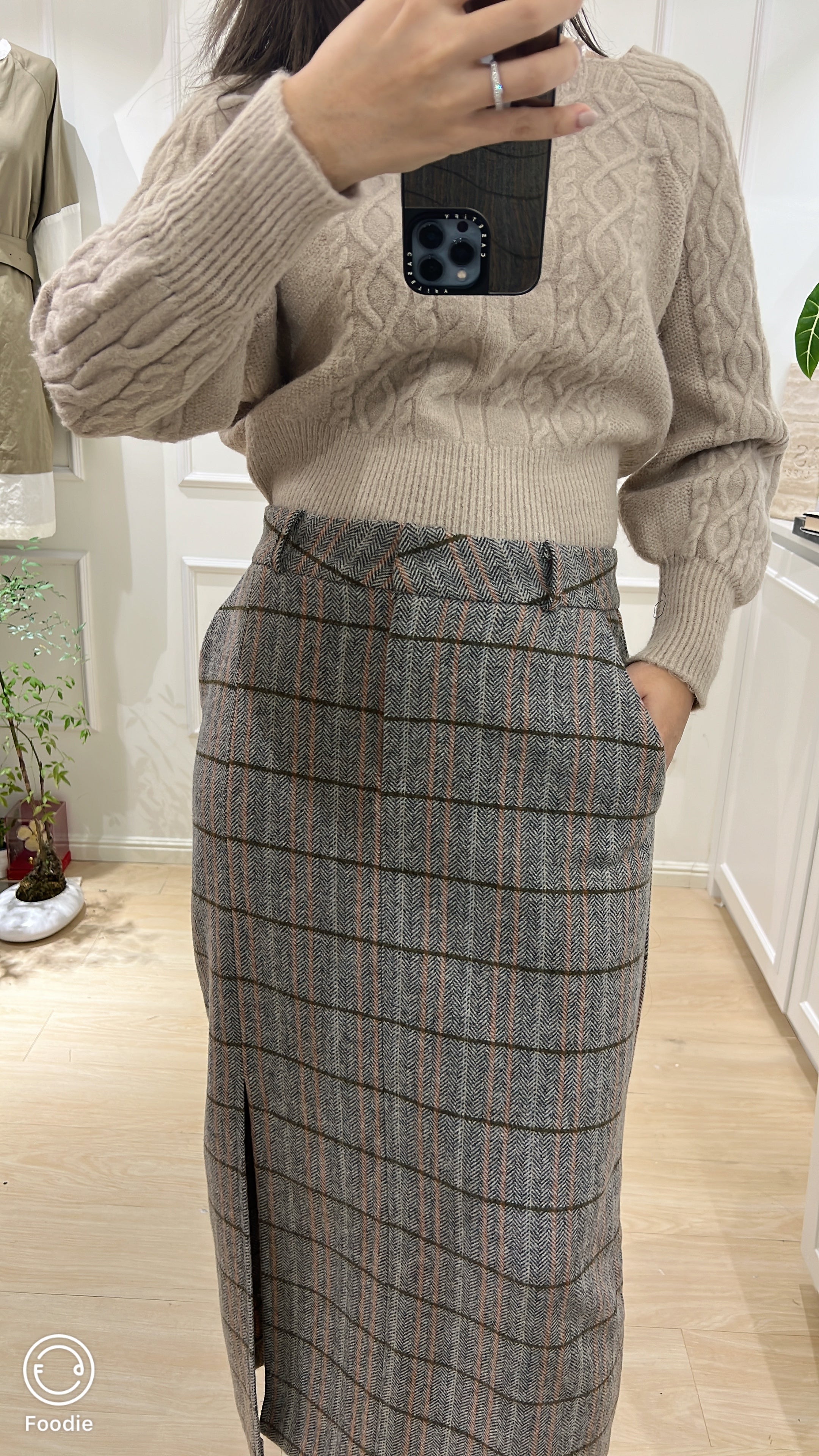 【LUXE COLLECTION】English Style Tartan Maxi Skirt (70%wool) [SK0047]