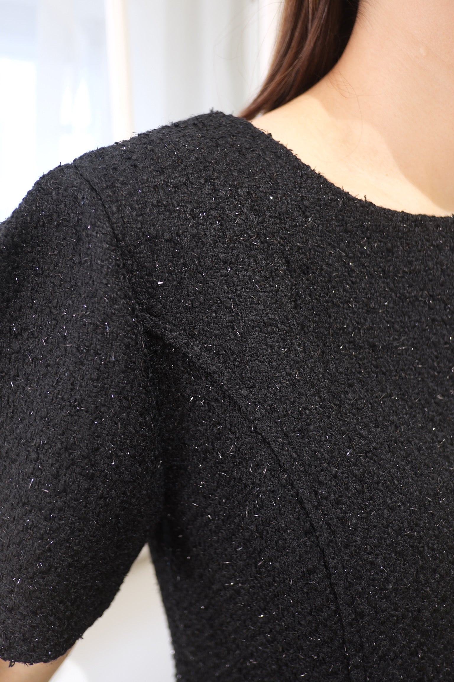 Elegant Bouclé Tweed Shift Dress [OPS0174]