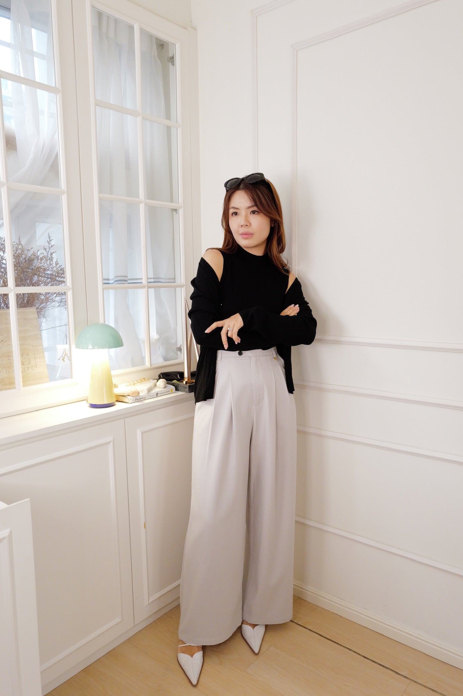 【LE ZANS PRIVÉ】Minimalist Two-Piece Ribbed Knit Cardigan Set (33% wool) [T0310]
