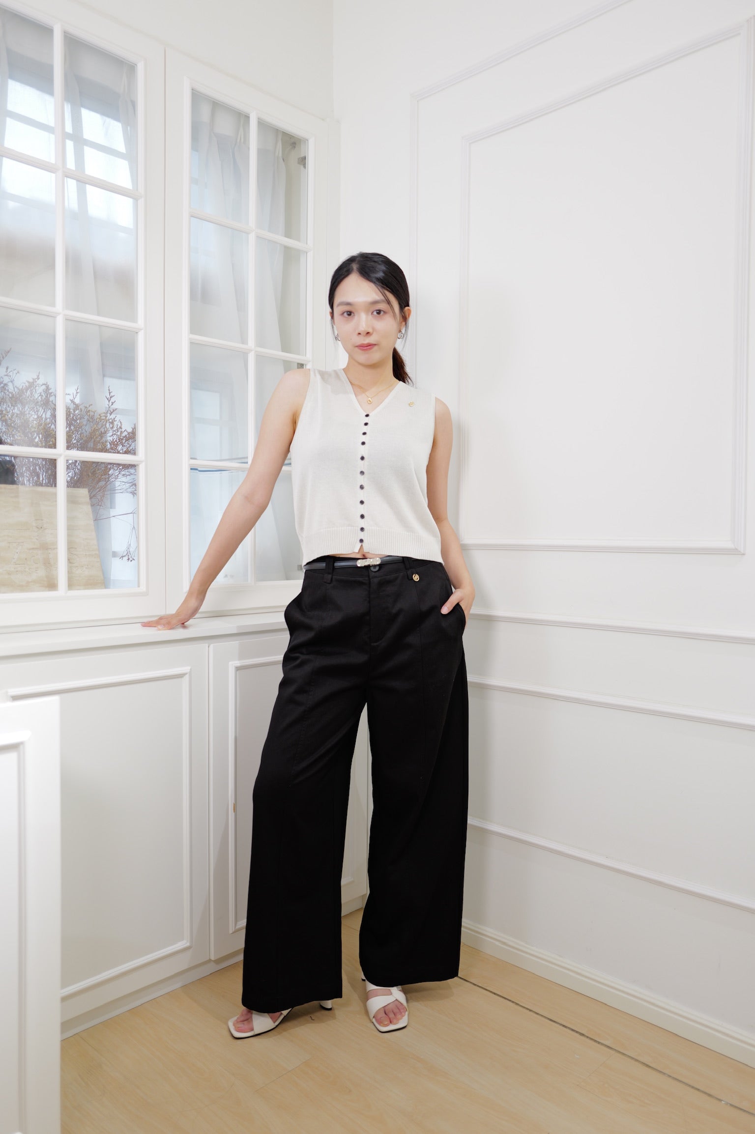 【LE ZANS BRAND COLLECTION】Minimal Wide Leg Pants [PT0089]