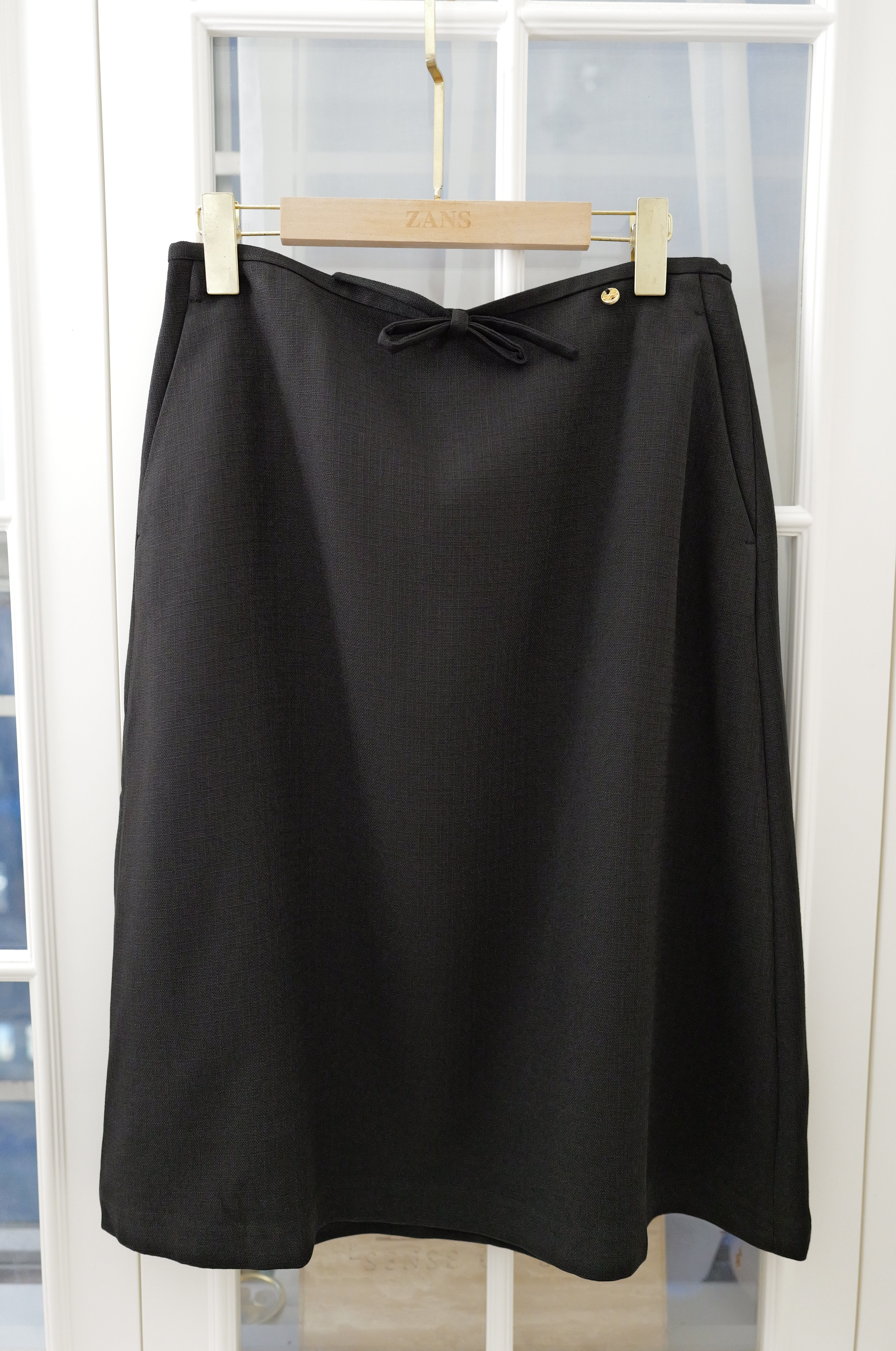 【LE ZANS BRAND COLLECTION】French Elegant Contrast Bow Tweed A-Line Skirt [SK0083]