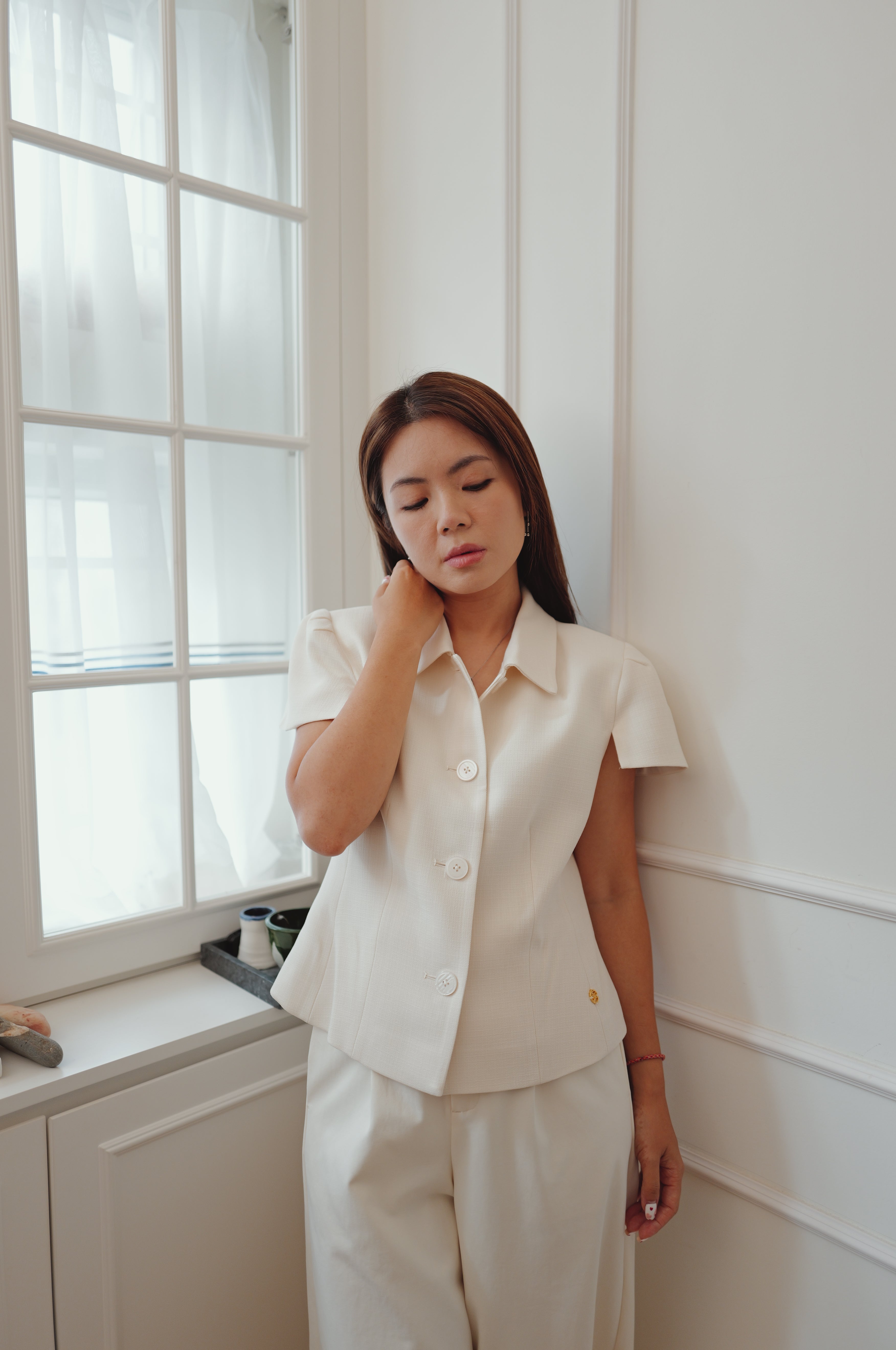 【LE ZANS BRAND COLLECTION】French Elegant Puff-Sleeve Short Tailored Blazer [T0299]