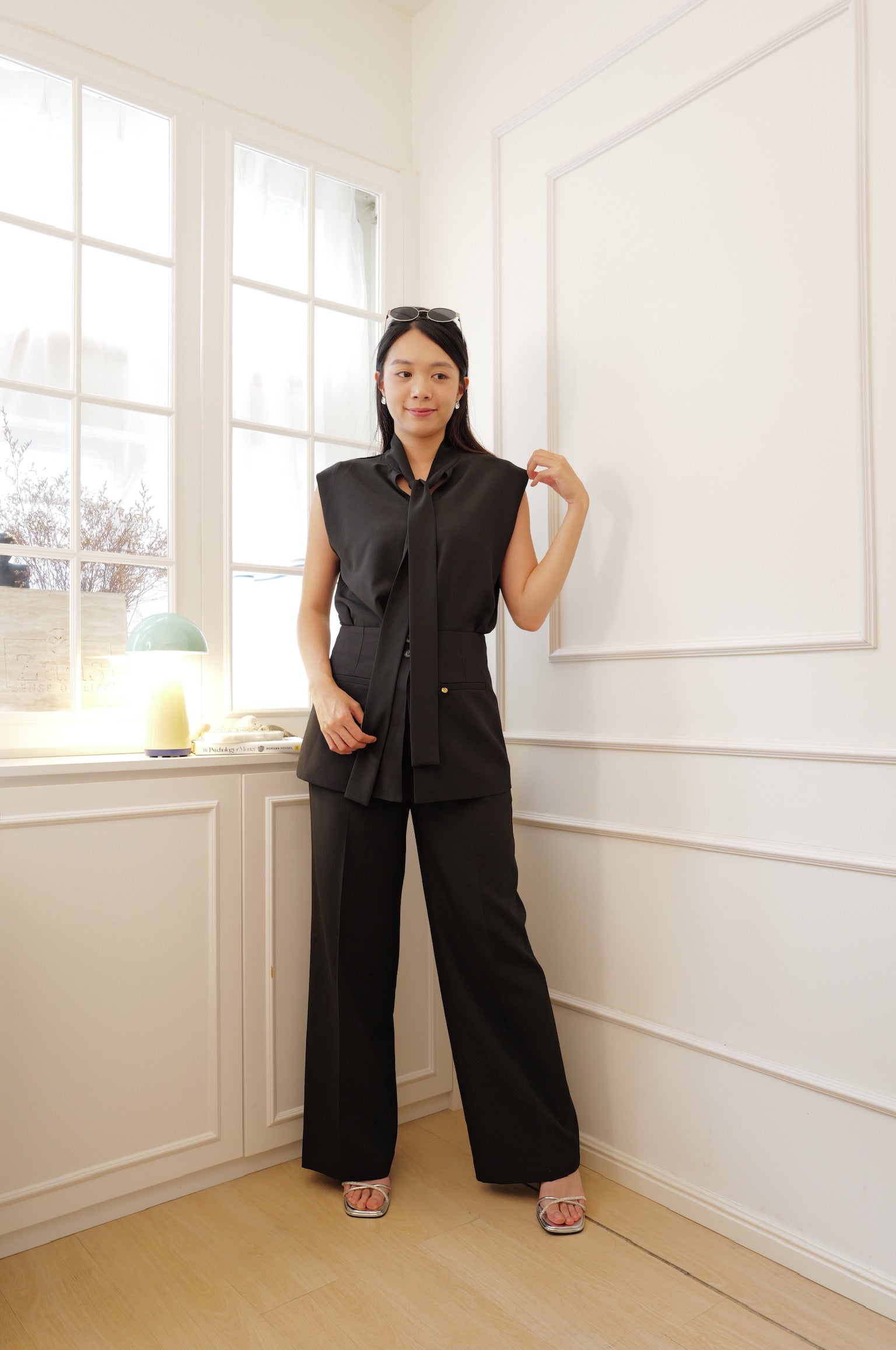 【LE ZANS BRAND COLLECTION】High-Waisted Layered Tailored Trousers [PT0093]