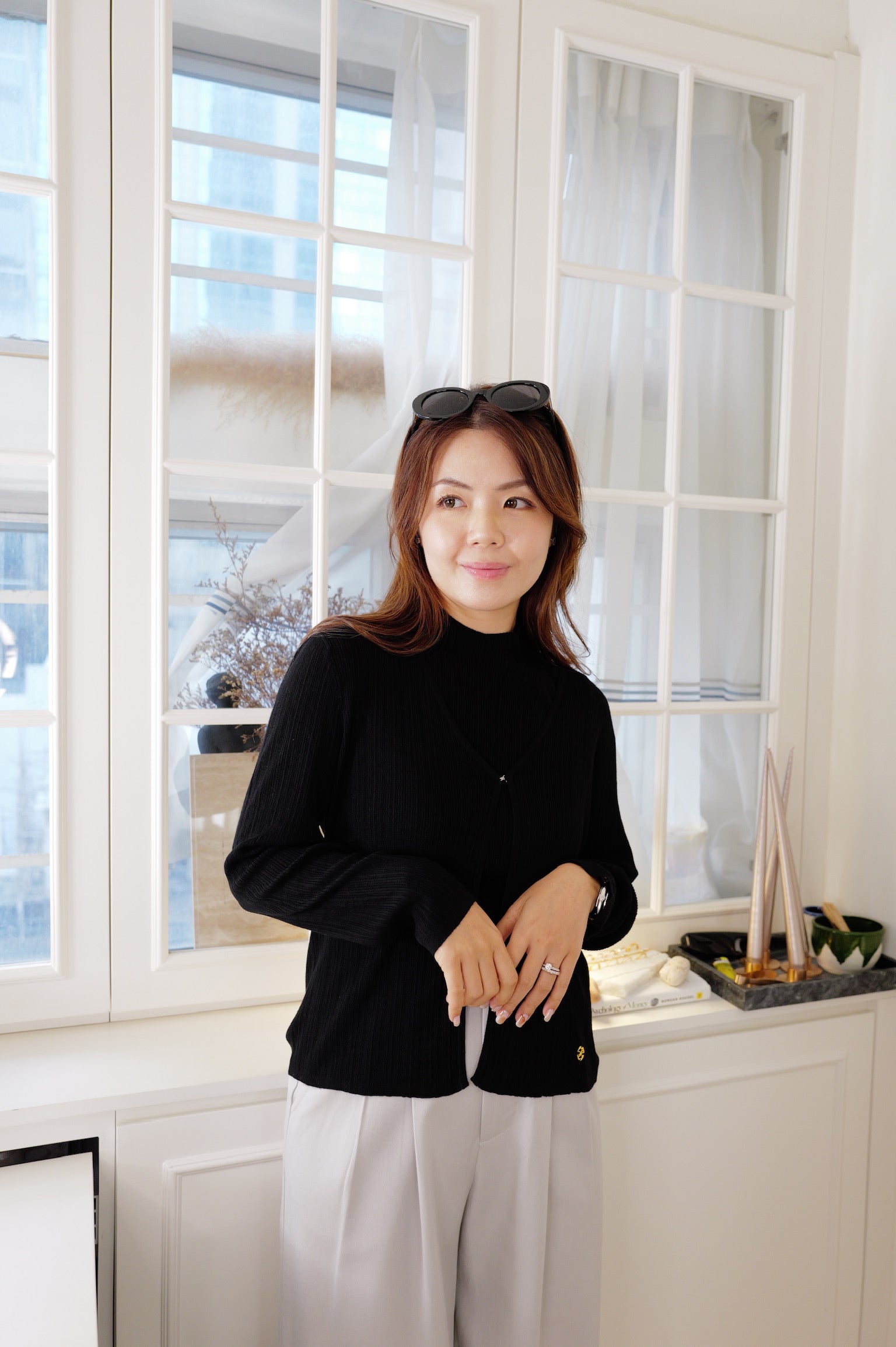 【LE ZANS PRIVÉ】Minimalist Two-Piece Ribbed Knit Cardigan Set (33% wool) [T0310]