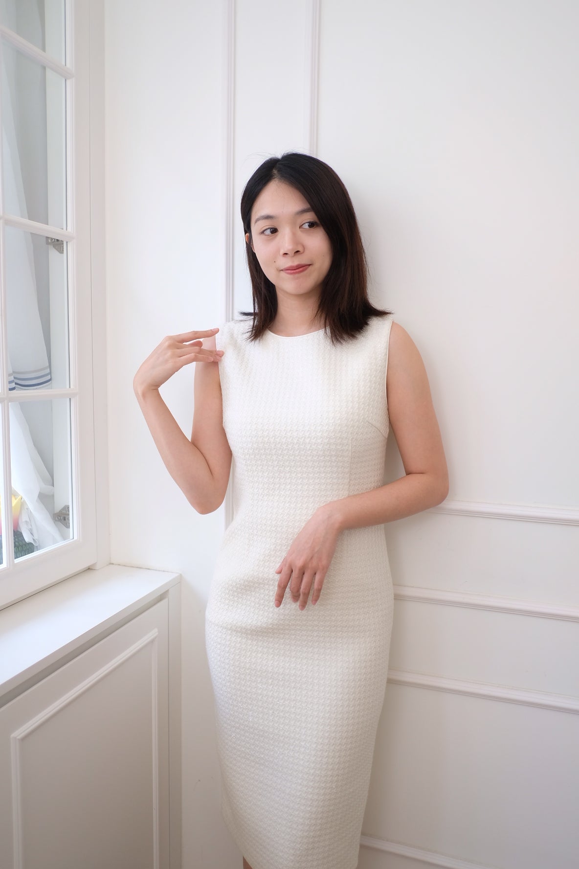 【LE ZANS BRAND COLLECTION】Sleek Silhouette Sleeveless Dress [OPS0178]