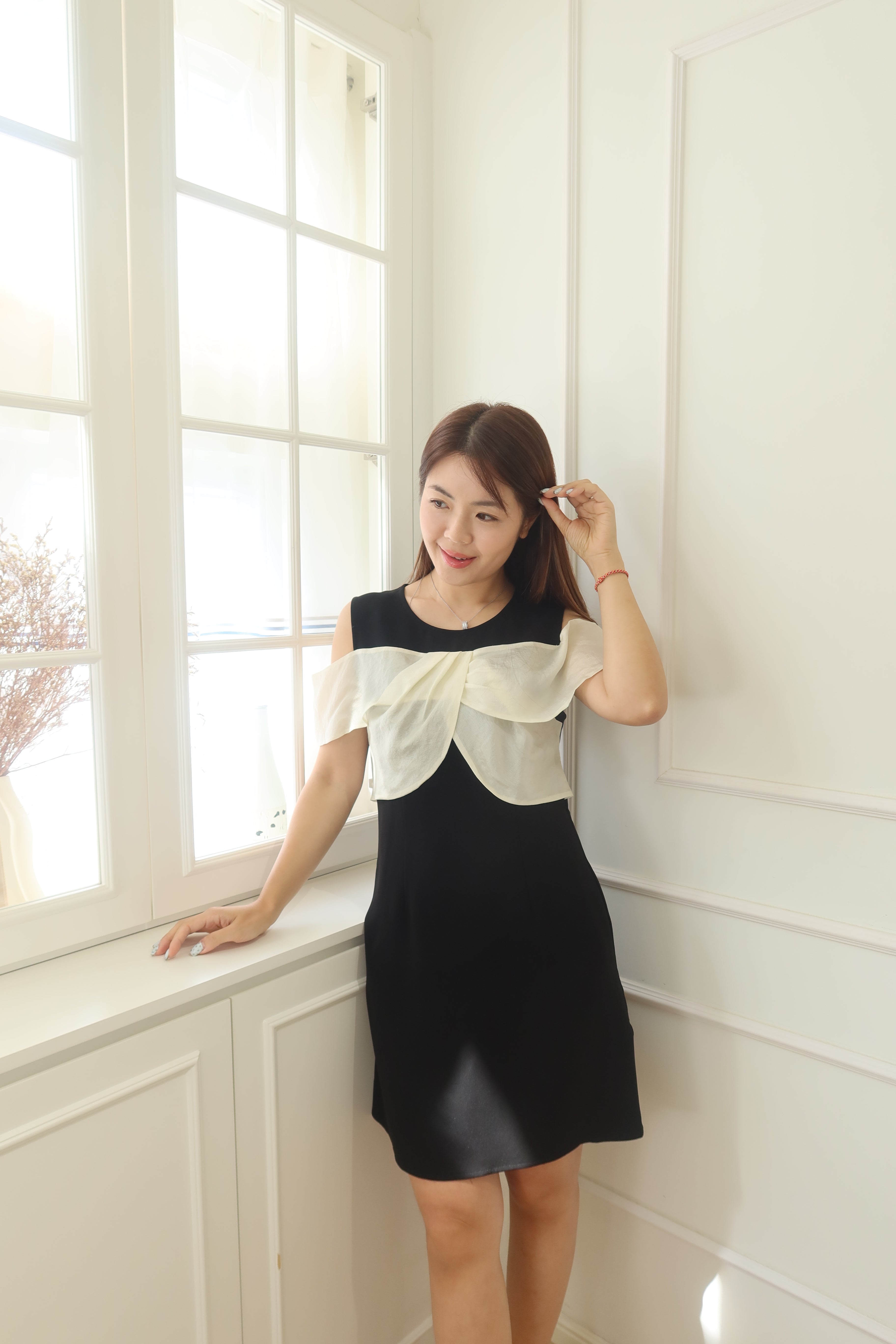 【LE ZANS BRAND COLLECTION】Elegant Bow Dress[OPS0163]