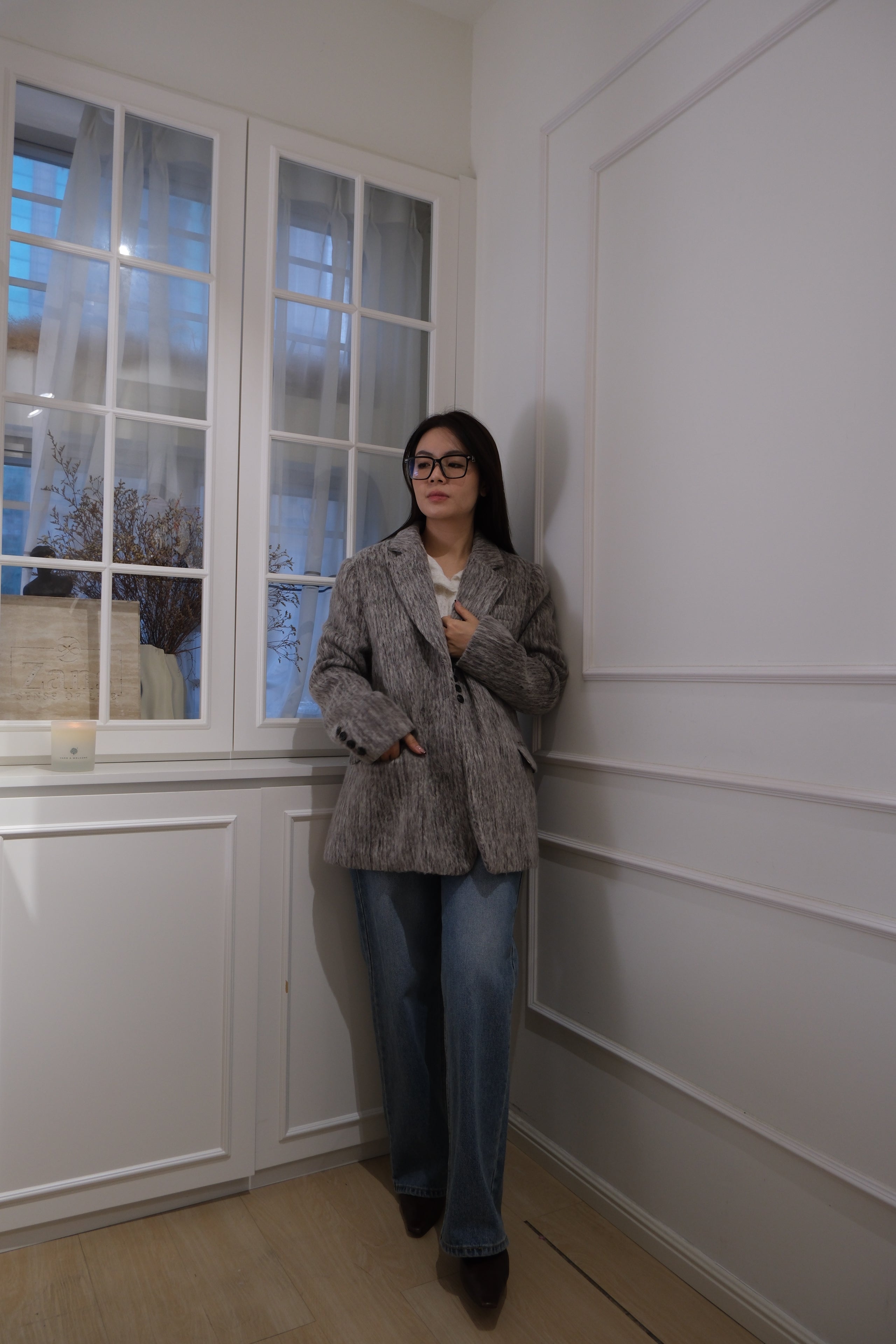 Midnight Texture Blazer(70%wool) [J0086]