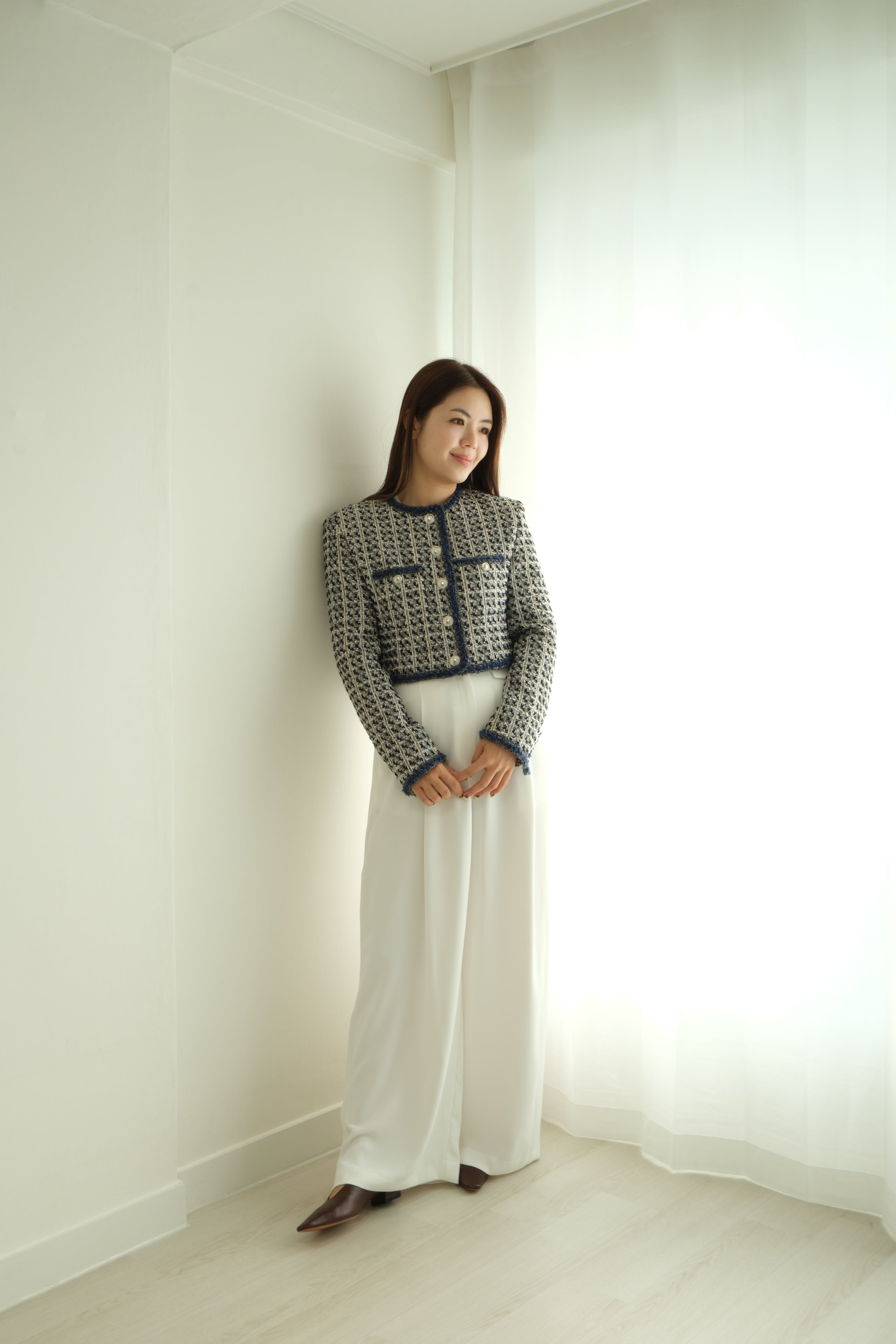 Sapphire Tweed Luxe Blazer [J0120]