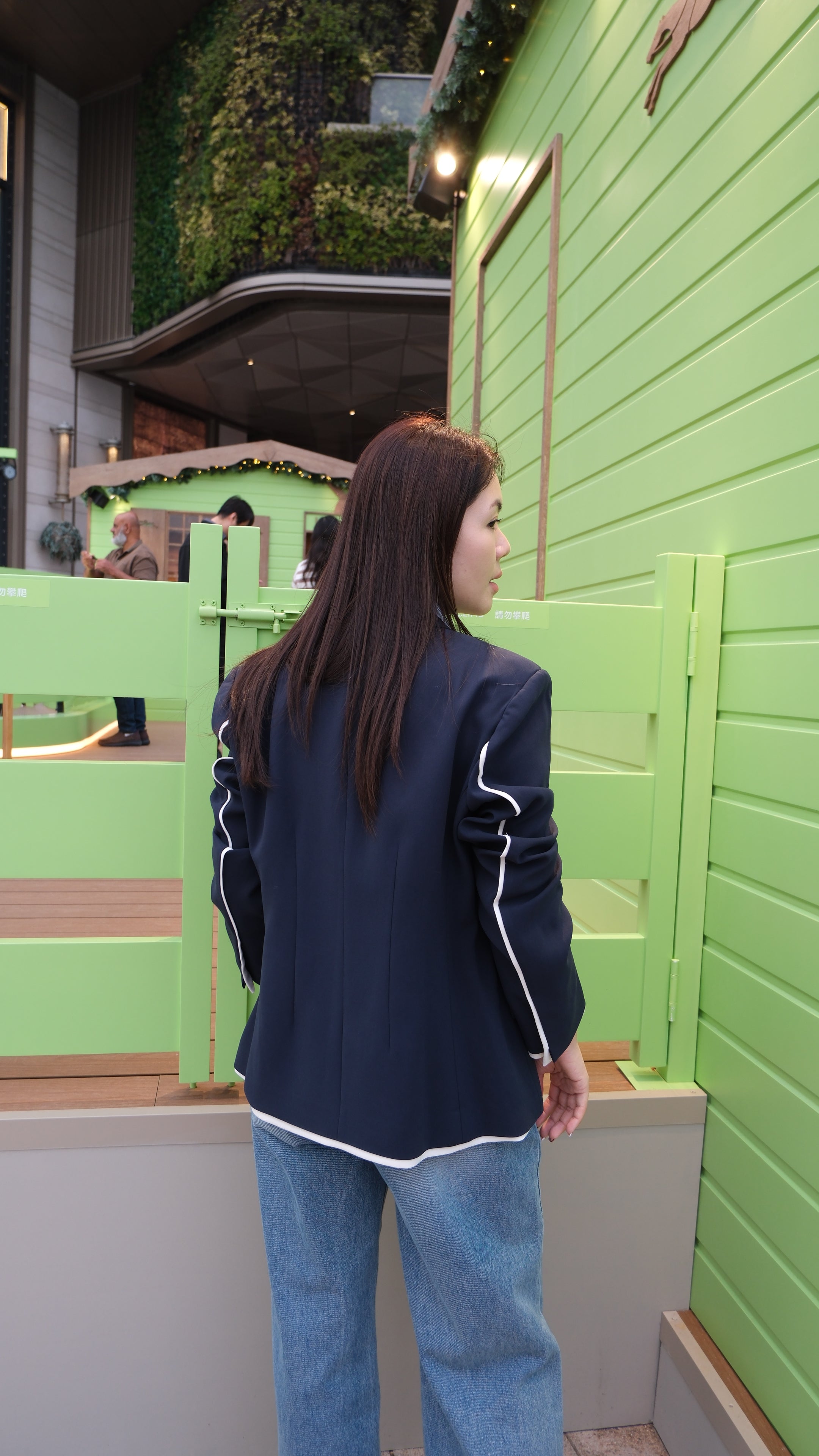 【LE ZANS BRAND COLLECTION】Navy Blue Contrast Blazer [J0118]