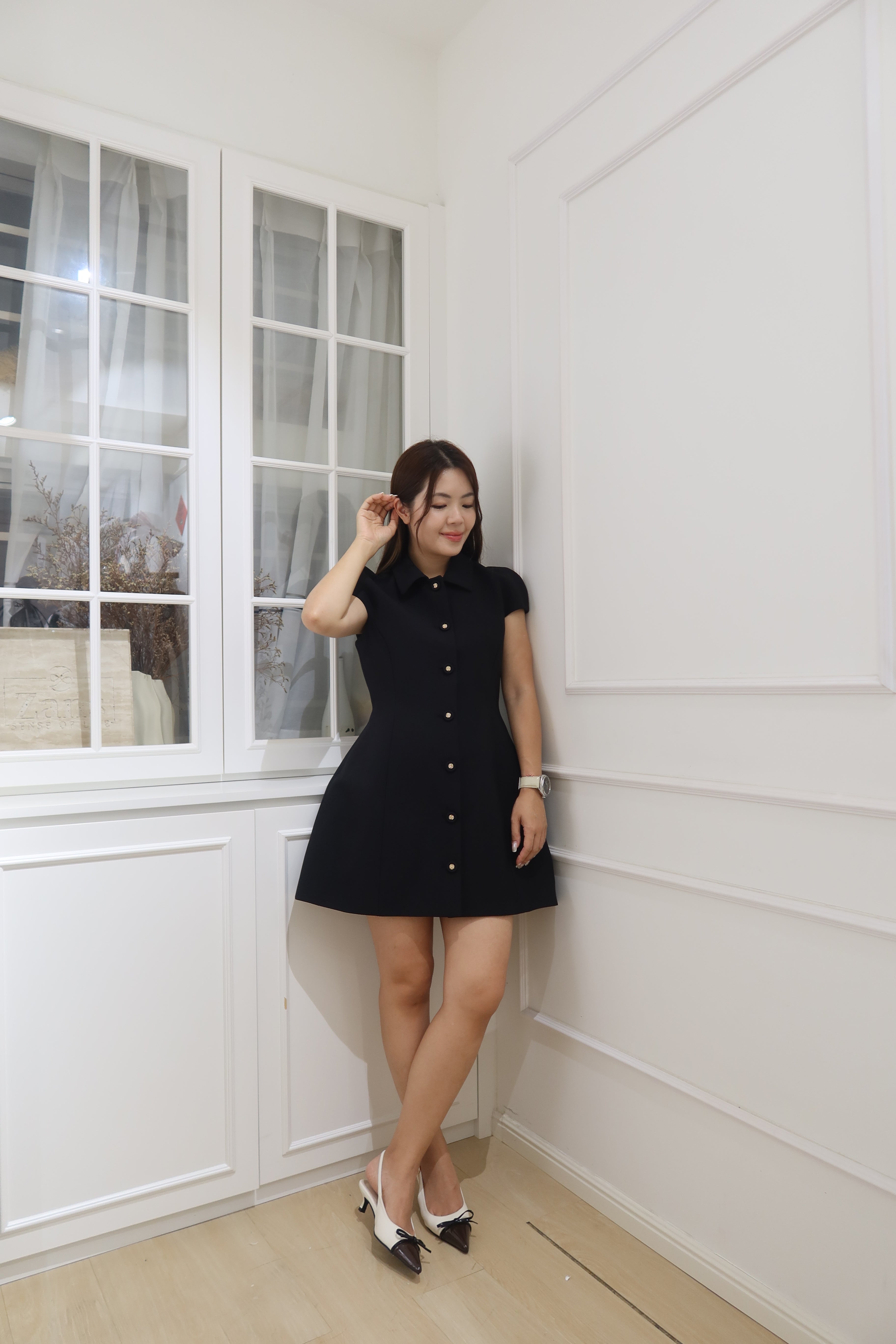 Puff Sleeve Little Black Dress [OPS0171]