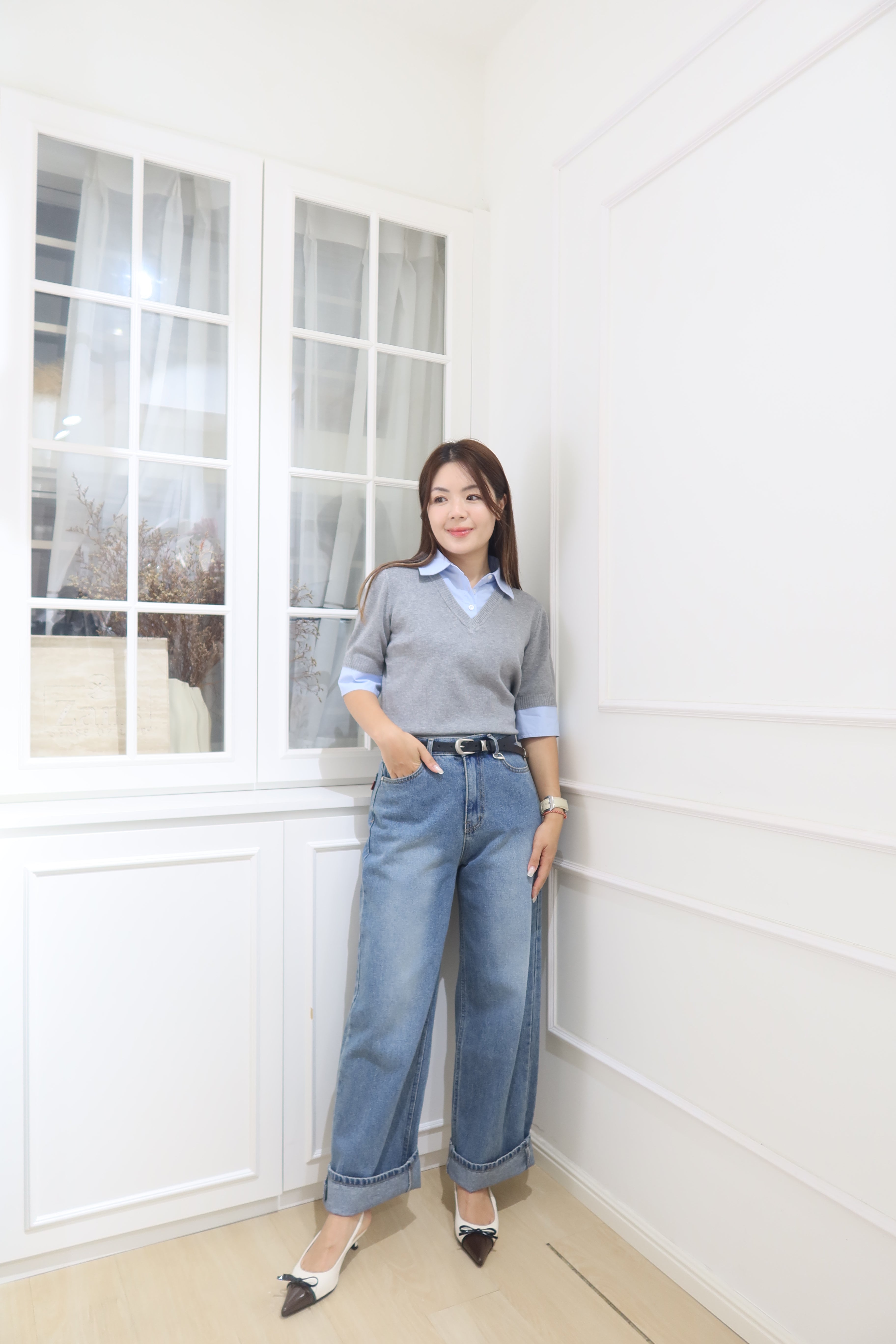 DuoStyle Short Sleeve Sweater Set [T0228]