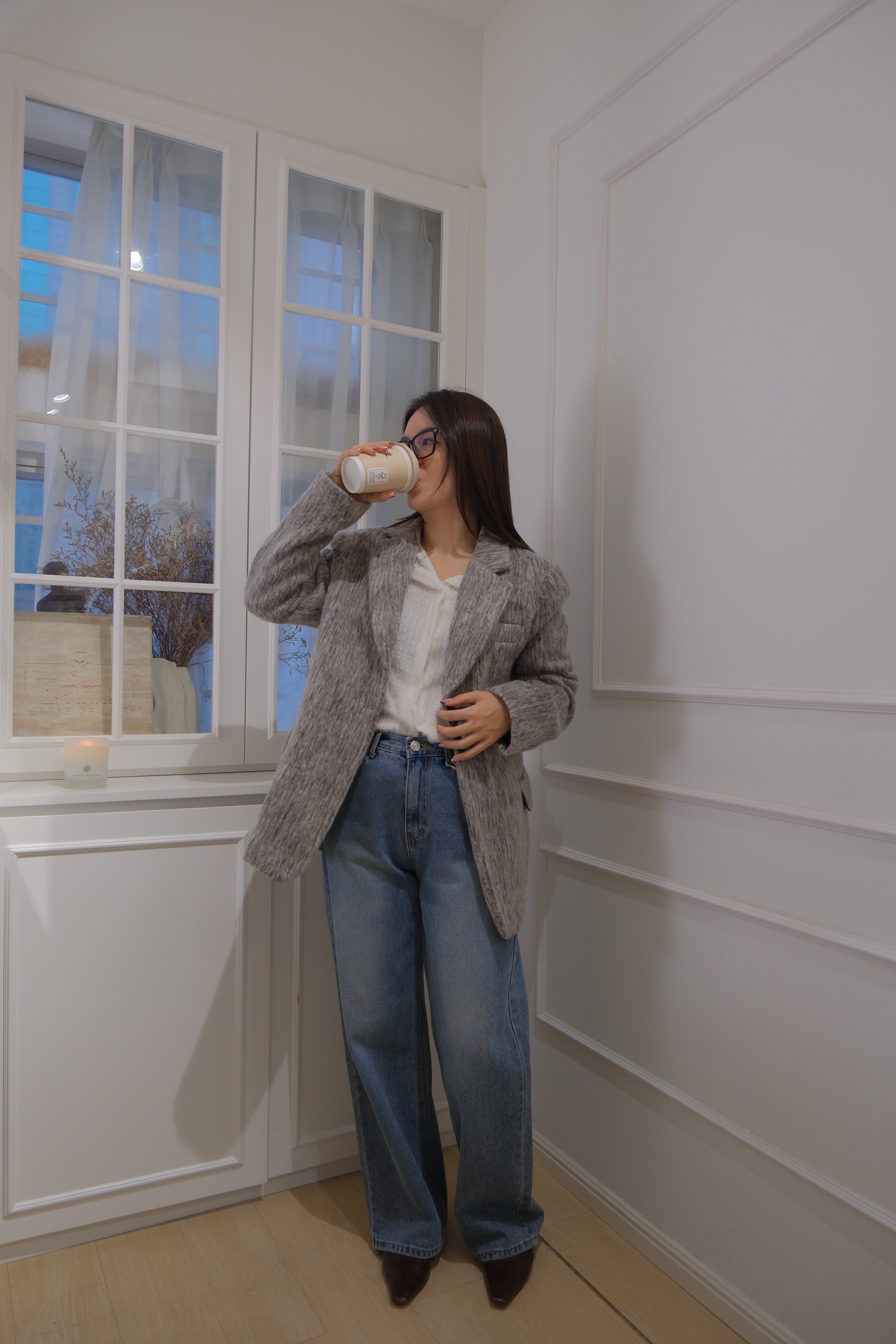 Midnight Texture Blazer(70%wool) [J0086]